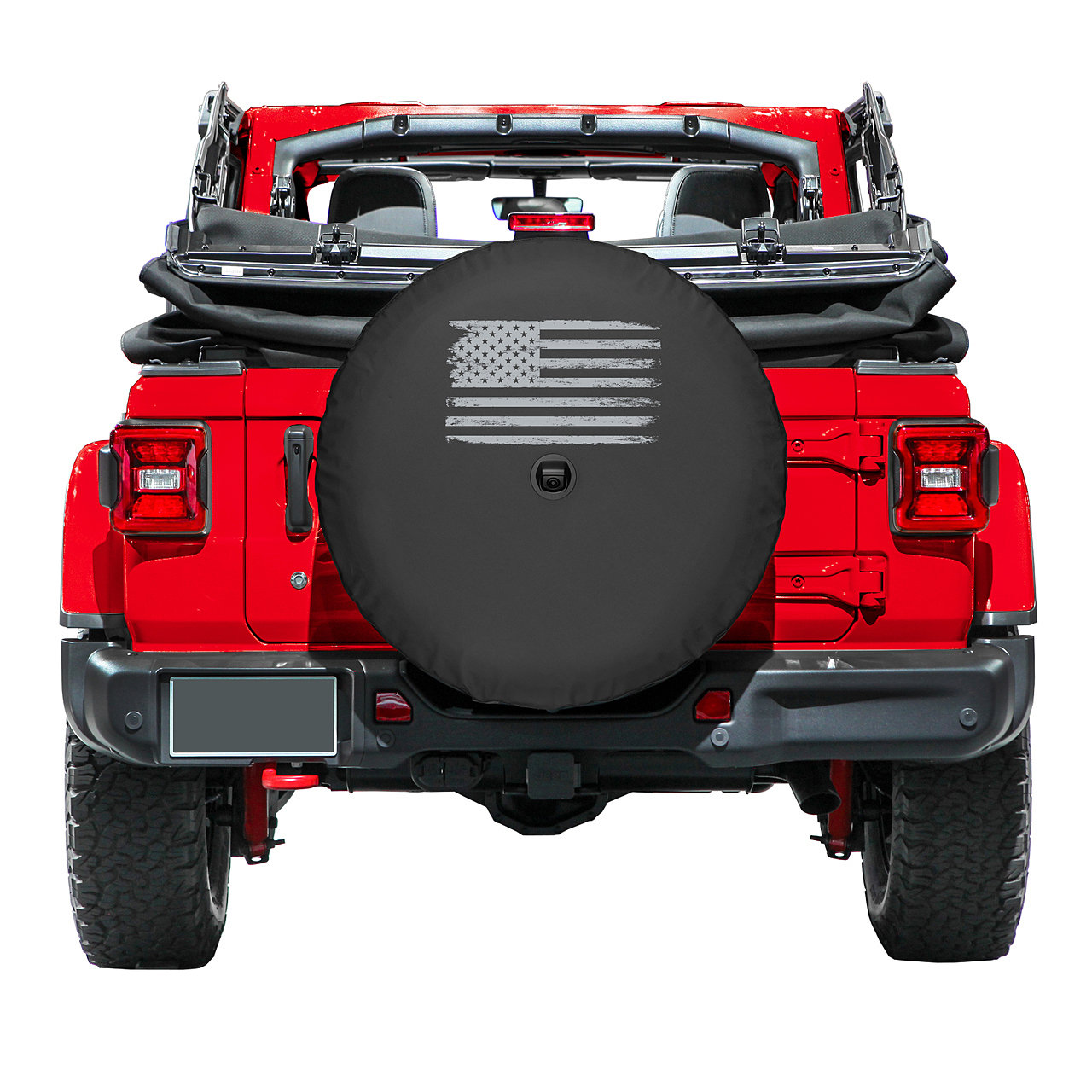 with Backup Camera Hole Black 32 in Can't Hide This Pride JL Spare Tire Cover US American Flag Tearing Though