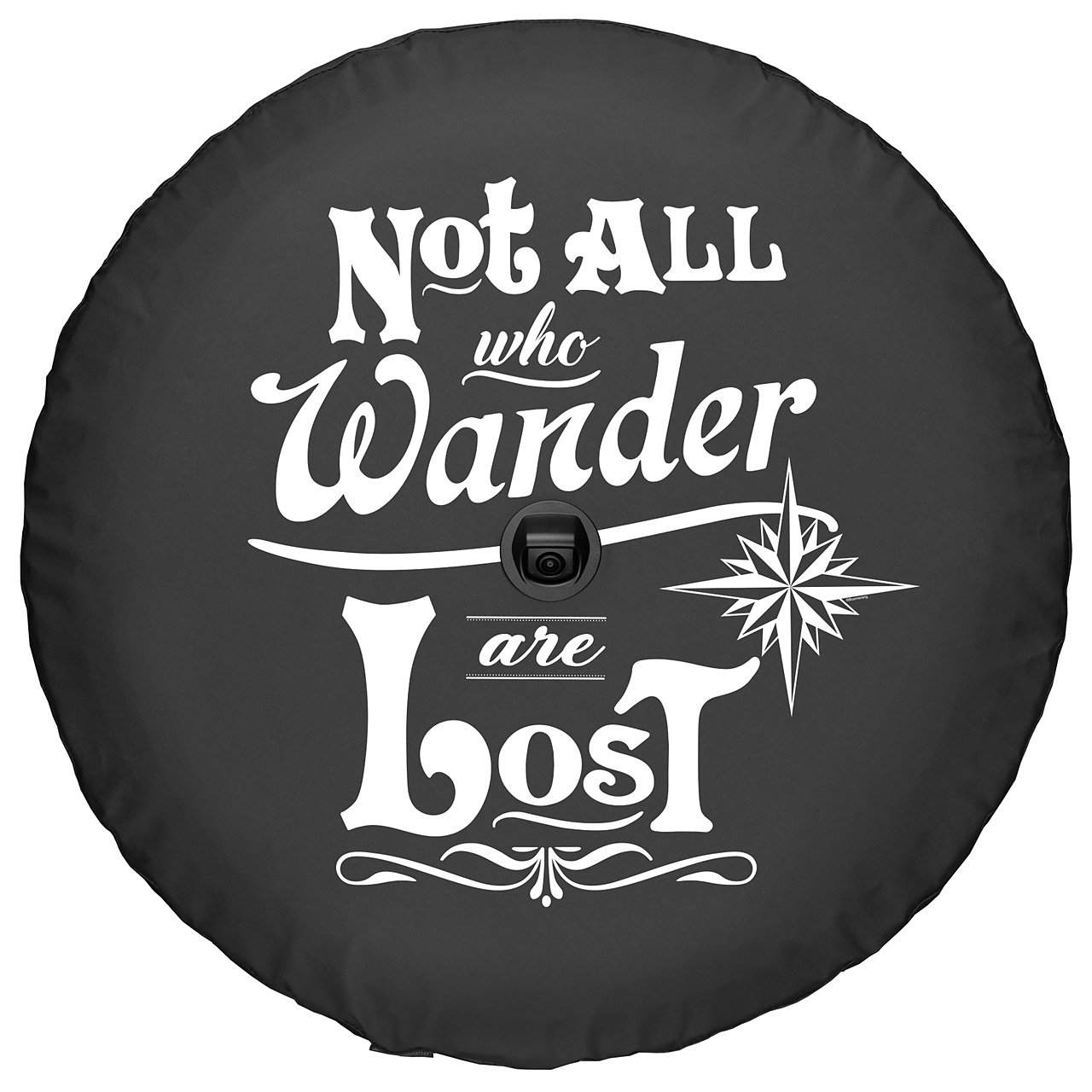 Boomerang Enterprises Not All Who Wander Are Lost Logo Tire Cover for 18-20  Jeep Wrangler JL | Quadratec