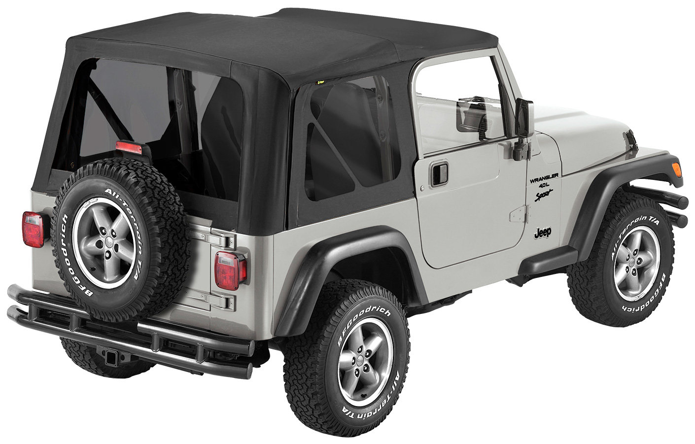 Bestop 79139-01 Sailcloth Replace-a-top Soft Top with Tinted Windows in  Black Denim for 97-06 Jeep Wrangler TJ | Quadratec