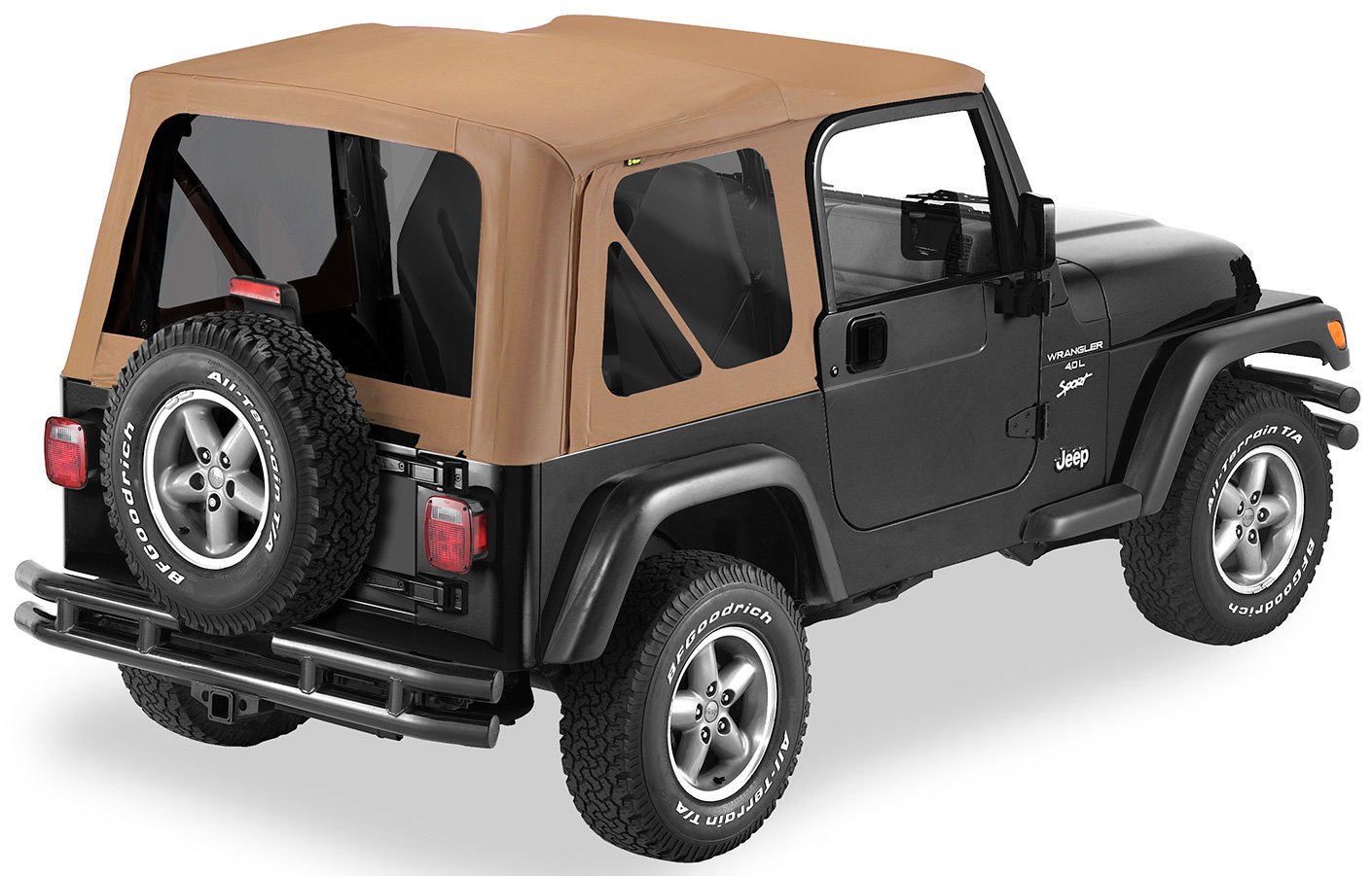 Bestop 79139-37 Sailcloth Replace-a-top Soft Top with Tinted Windows in  Spice for 97-06 Jeep Wrangler TJ | Quadratec