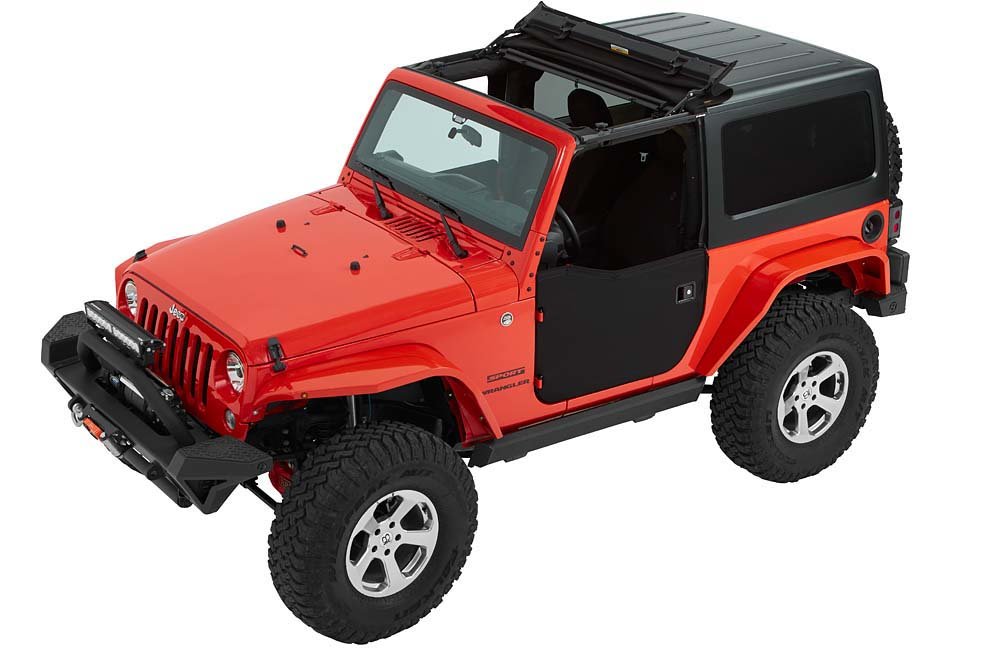 Bestop 53040-35 Front Half Doors in Black Diamond for 07-18 Jeep Wrangler JK  | Quadratec