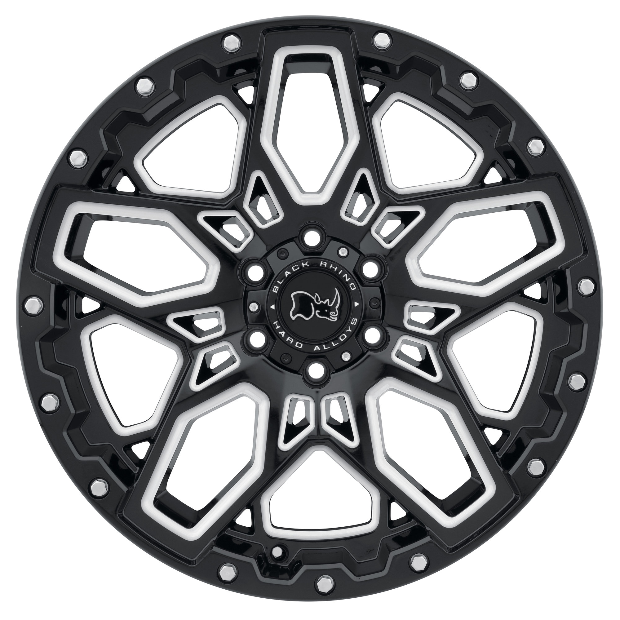 Black Rhino Shrapnel Wheel In Gloss Black With Milled