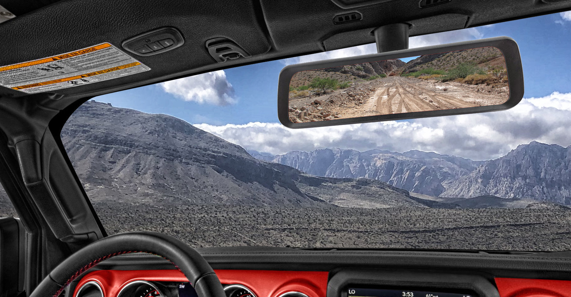 Jeep wrangler rear shop view mirror