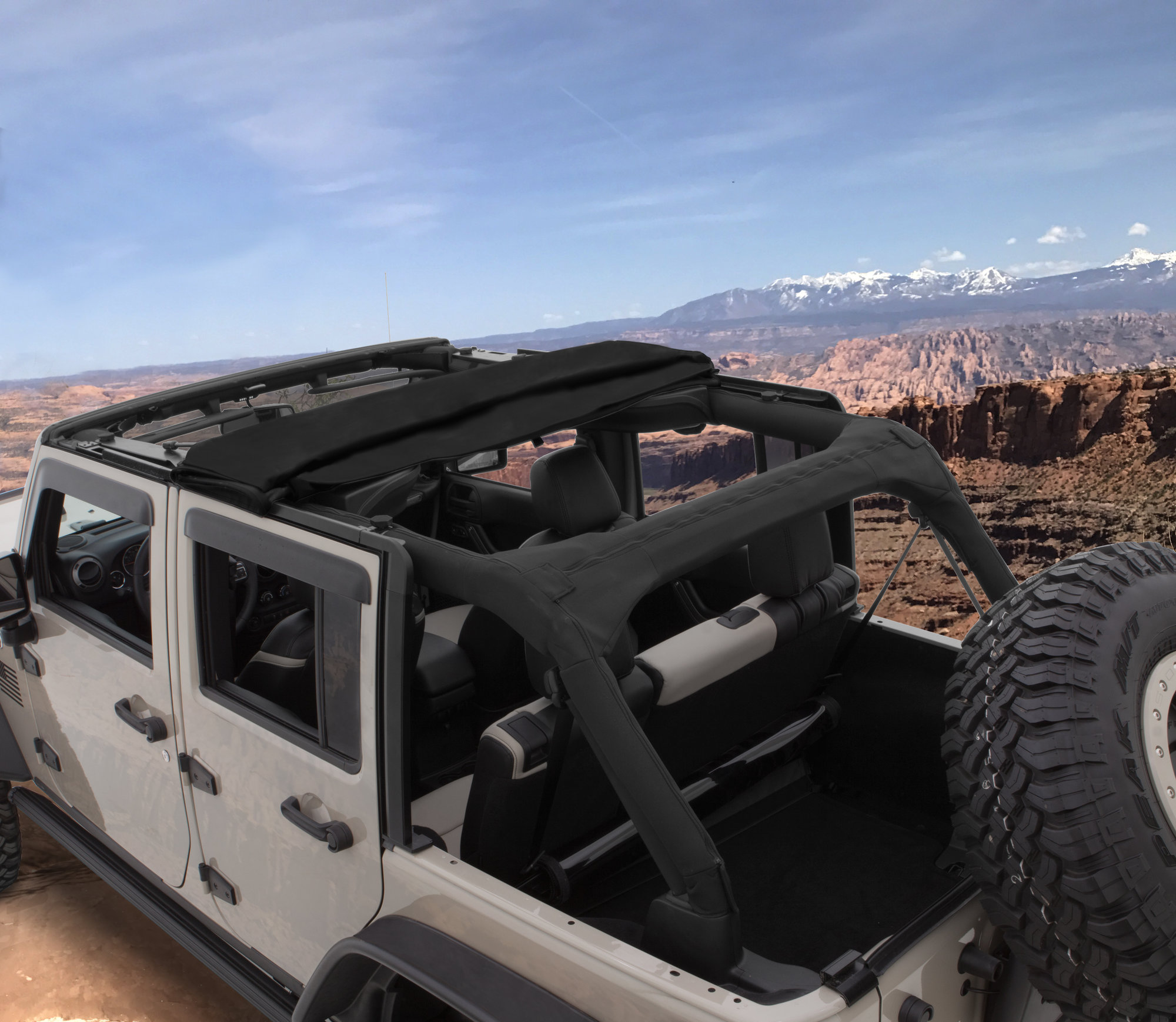 Bushwacker 14925 Trail Armor Twill Fast Back Soft Top For 07 18 Jeep Wrangler Unlimited Jk 4 Door Quadratec