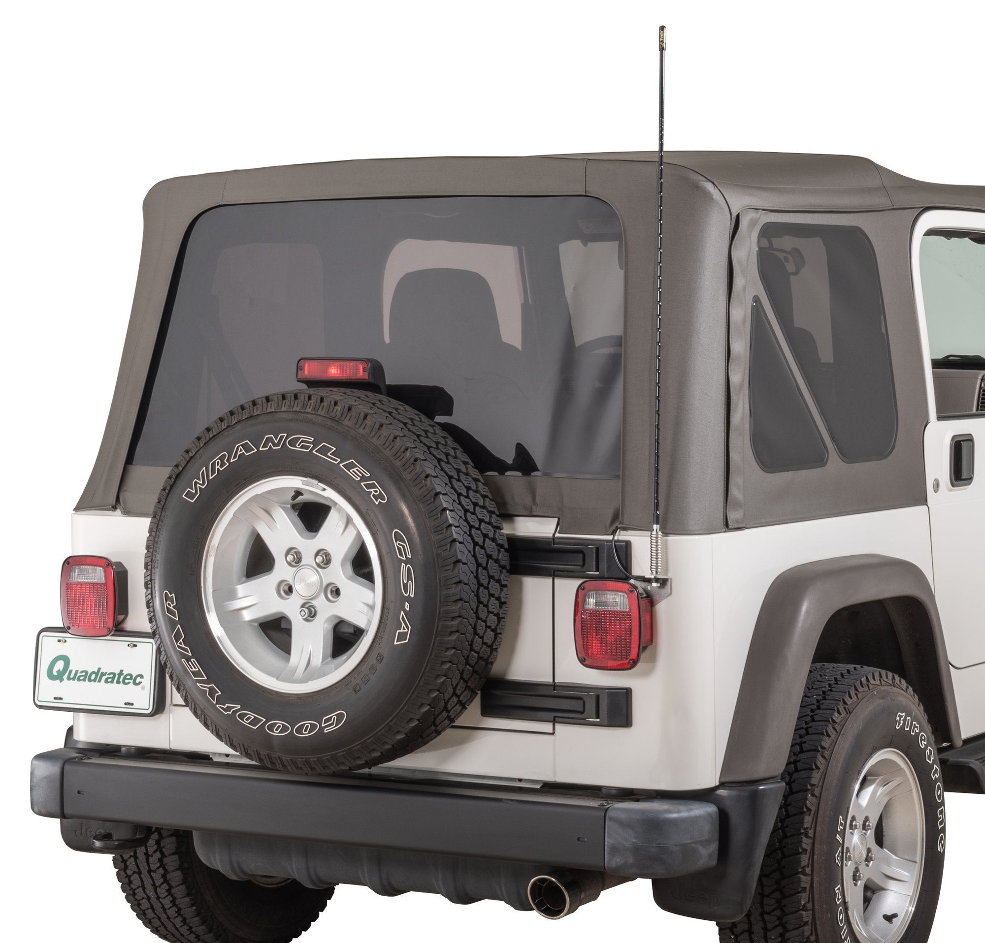 Quadratec Stainless Steel CB Antenna Mount with CB Antenna for 76-02 Jeep  CJ & Wrangler - Rear Passenger Mount | Quadratec