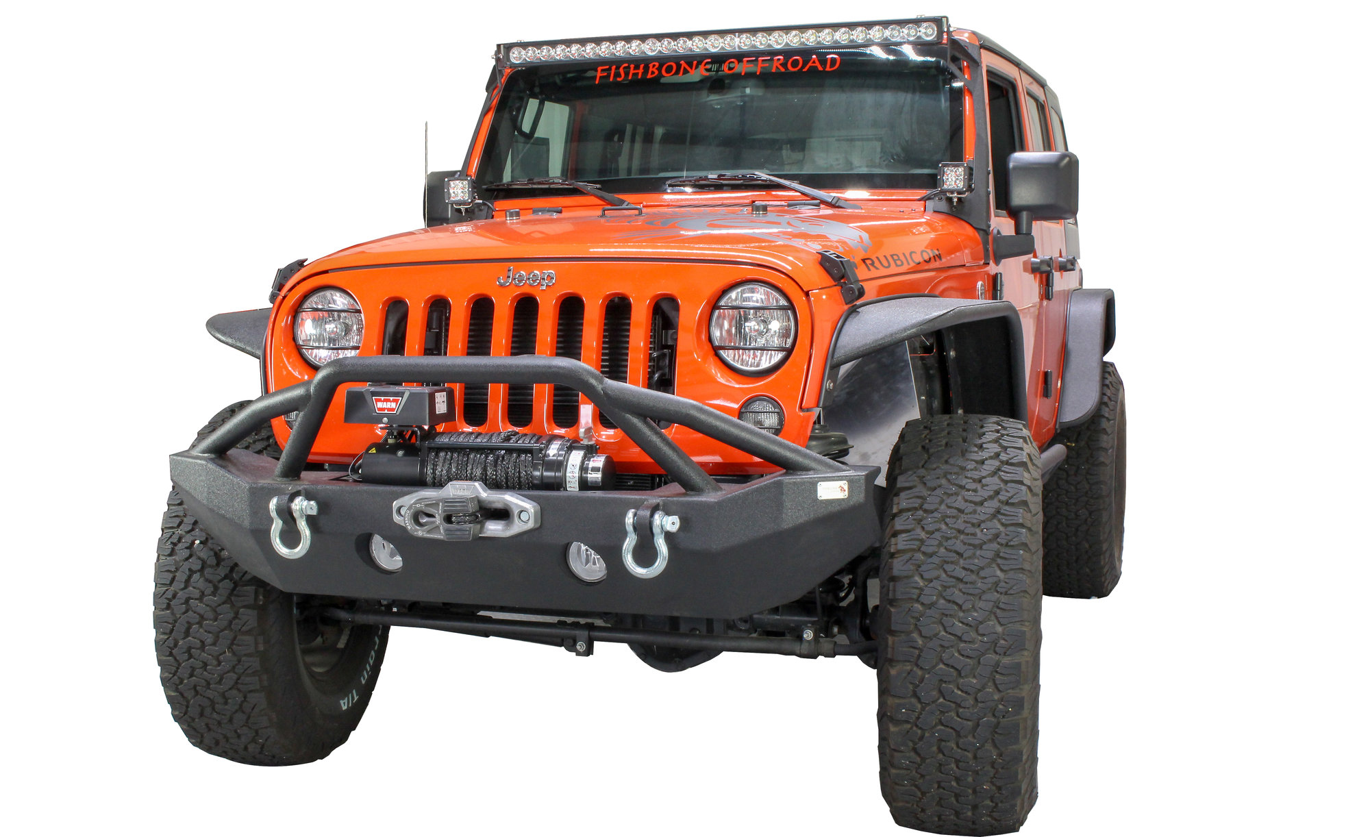 Fishbone Offroad FB22068 Full Width Front Winch Bumper for 07-18 Jeep  Wrangler JK