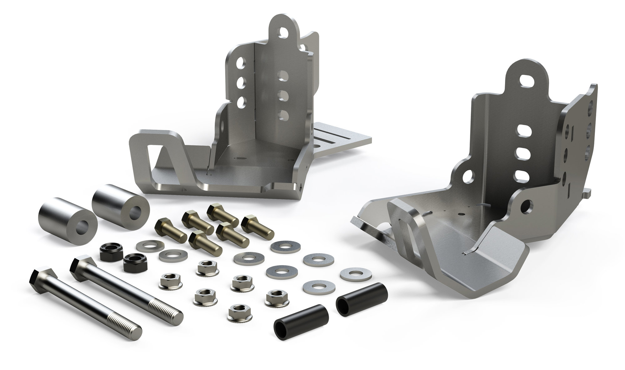 Teraflex 360701300 HD Rear Shock Skid Plate Kit for 0718 Jeep Wrangler JK with Falcon Shocks
