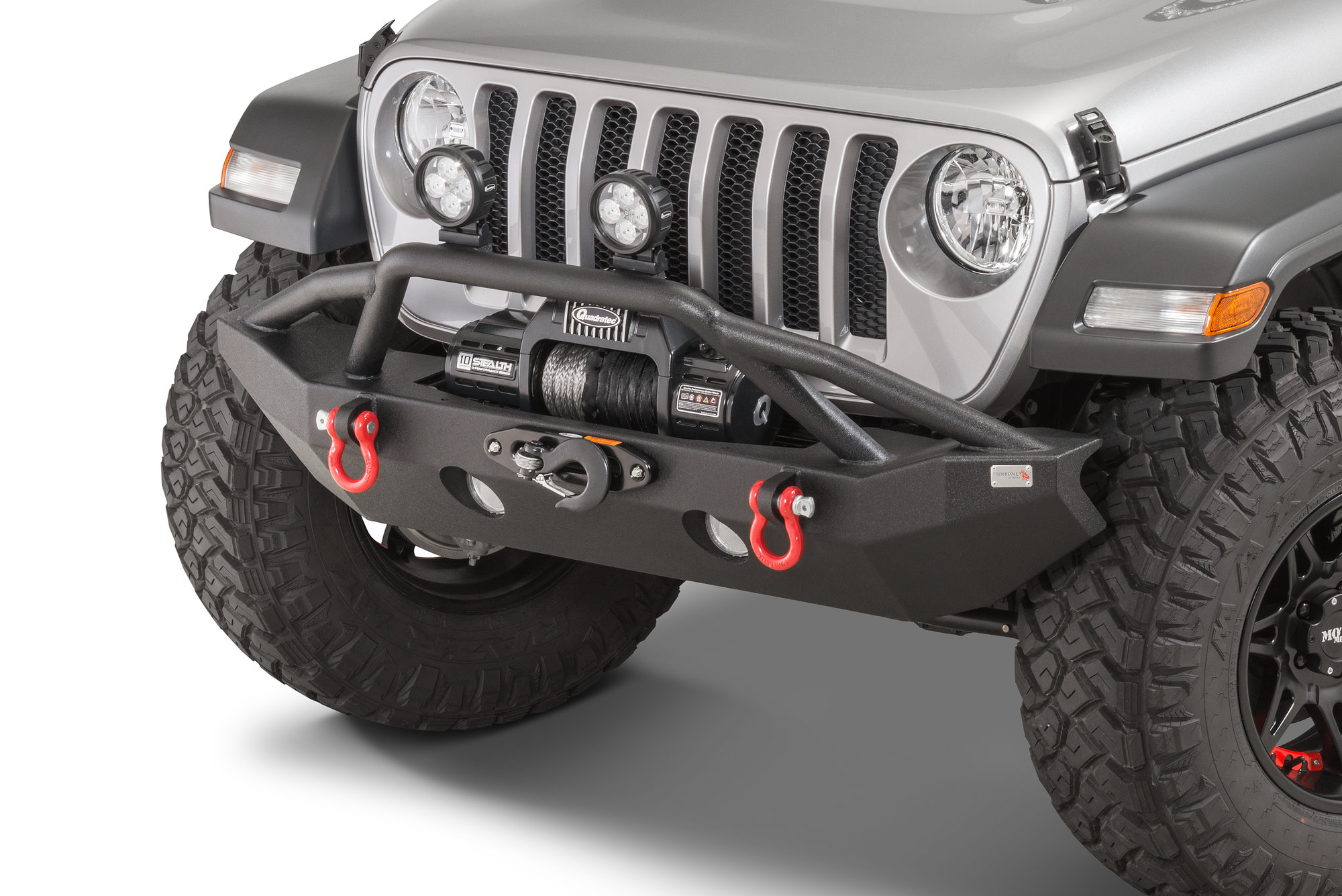 Fishbone Offroad FB22088 Mid-Width Front Bumper for 18-21 Jeep Wrangler JL  & Gladiator JT | Quadratec