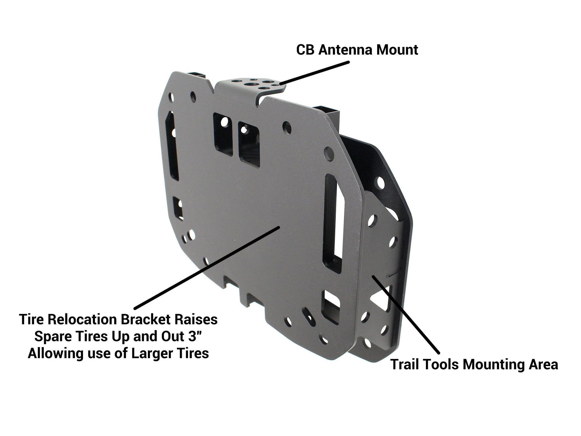 Go Rhino 372000T Rockline Spare Tire Relocation Kit for 1820 Jeep