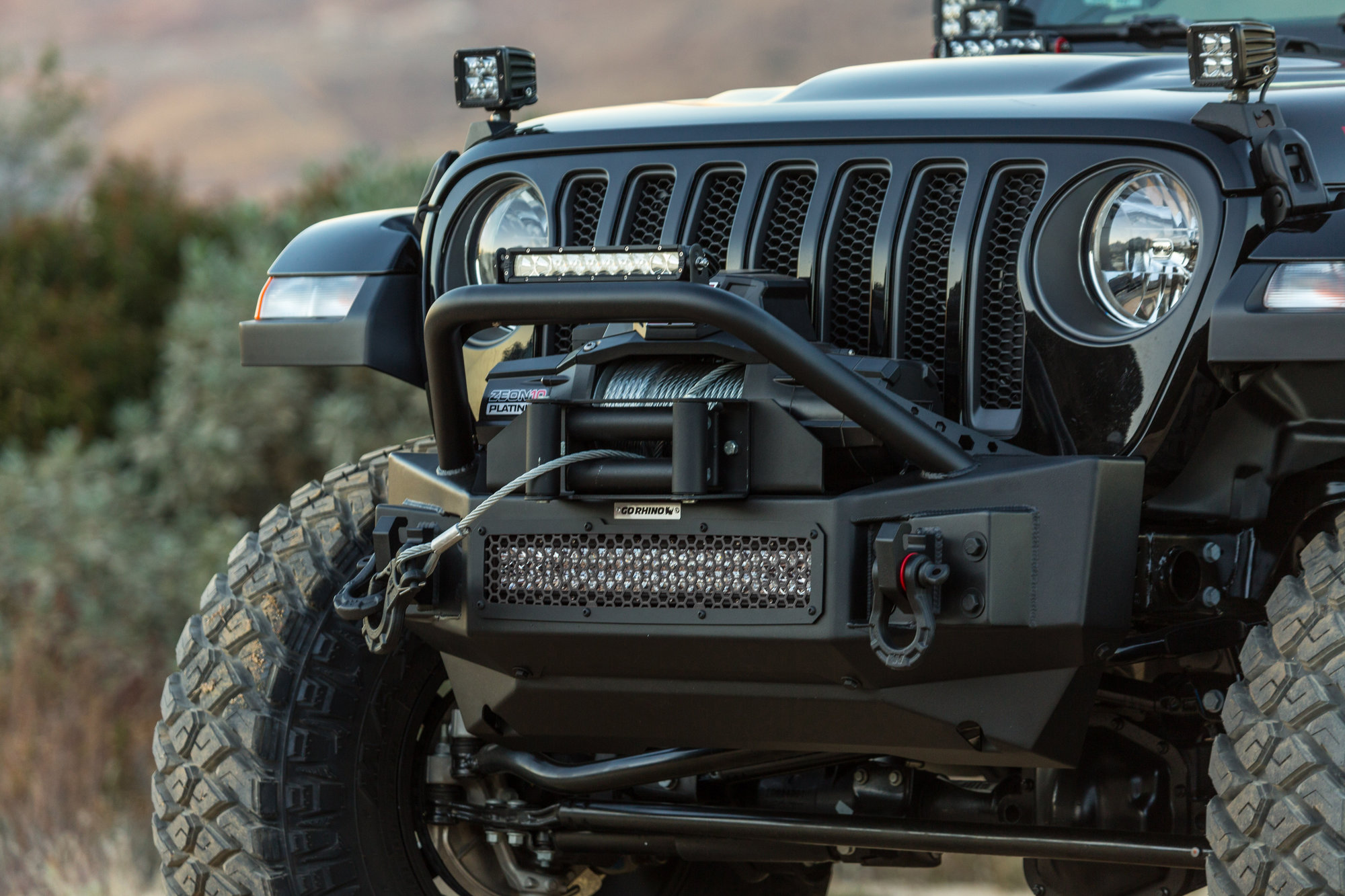 Go Rhino 331101t Rockline Front Bumper With Overrider