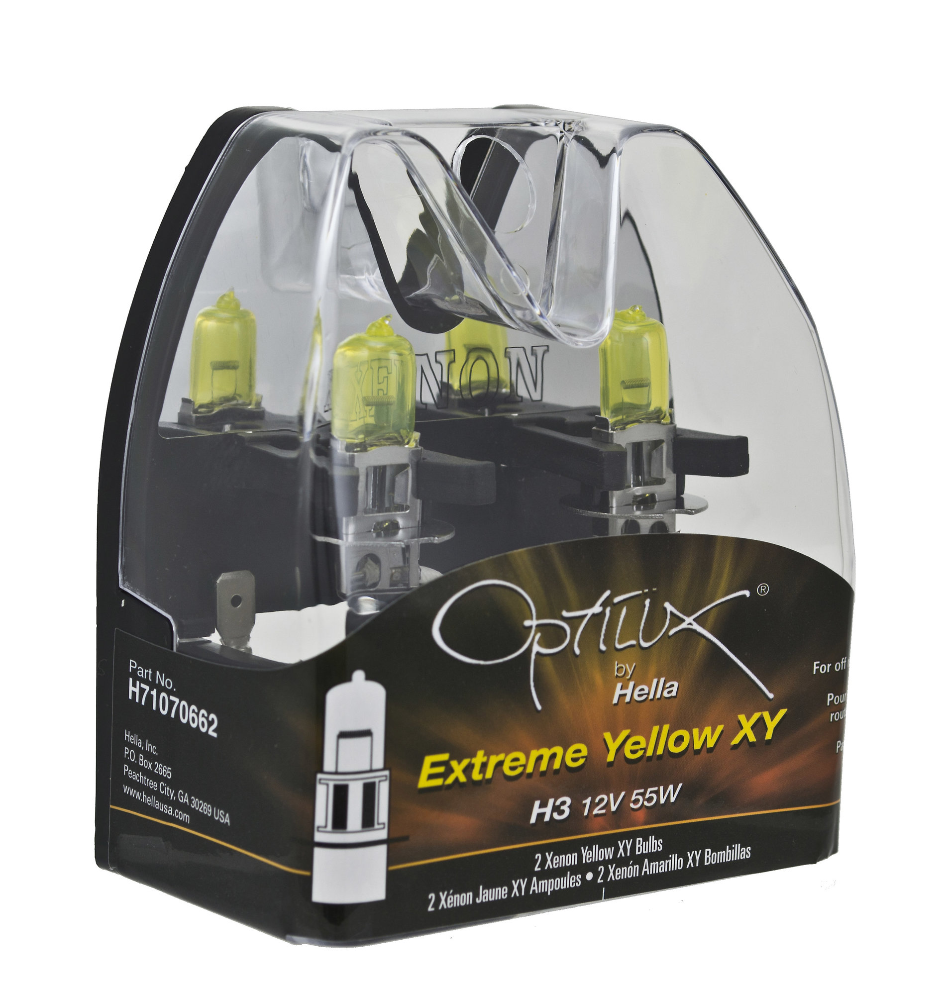 Hella Optilux 9007 12V 65/55w Xenon Yellow Halogen Bulb Pack of 2 