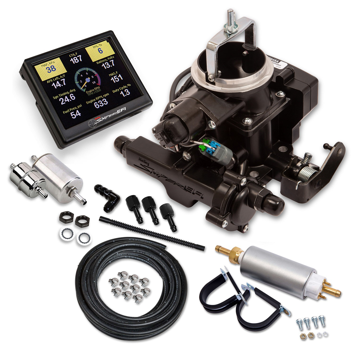 Holley 550859K Sniper EFI BBD Carburetor Master Kit in Black for 7186