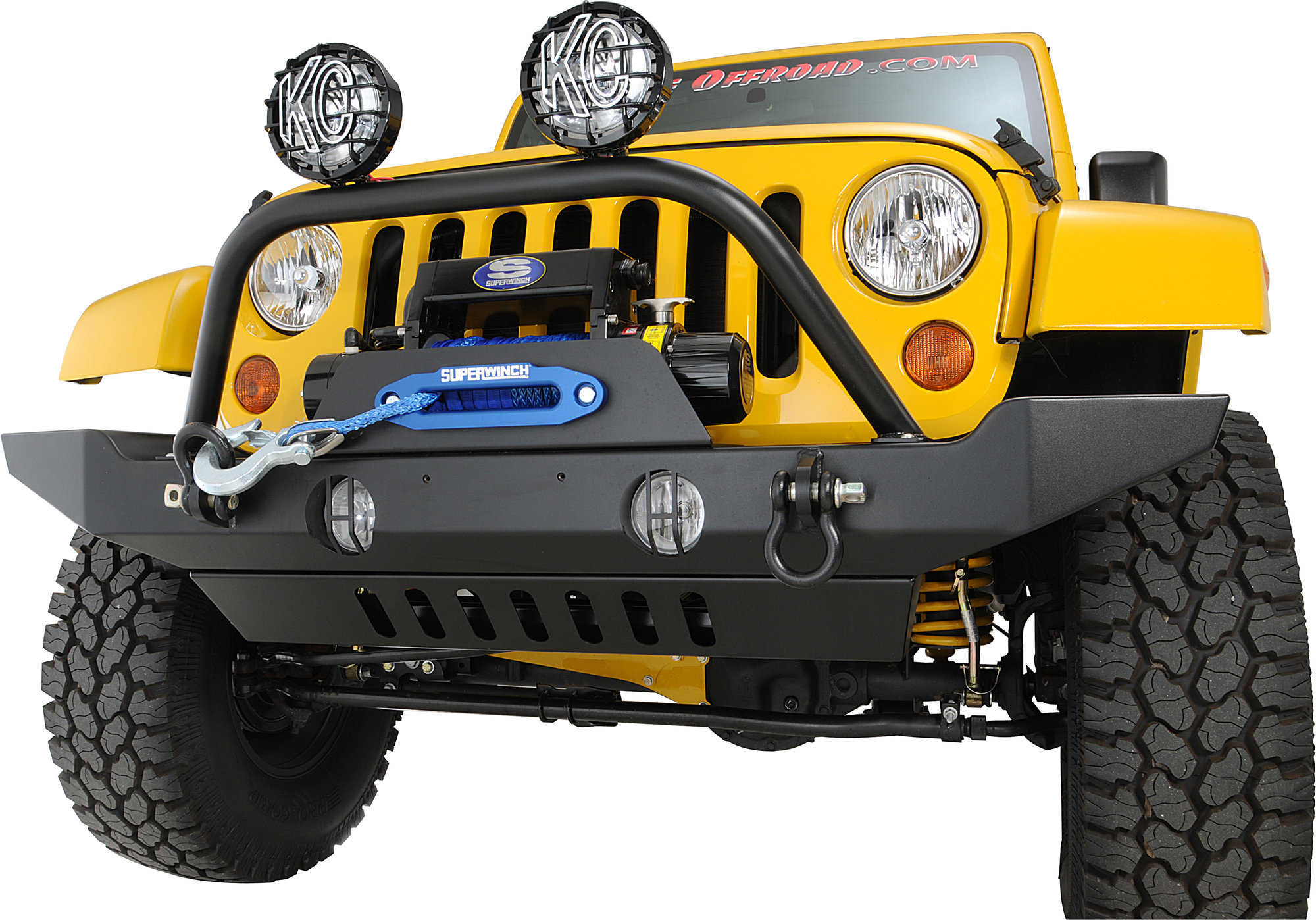 HyLine OffRoad Front Winch Bumper Combo for 0718 Jeep Wrangler JK