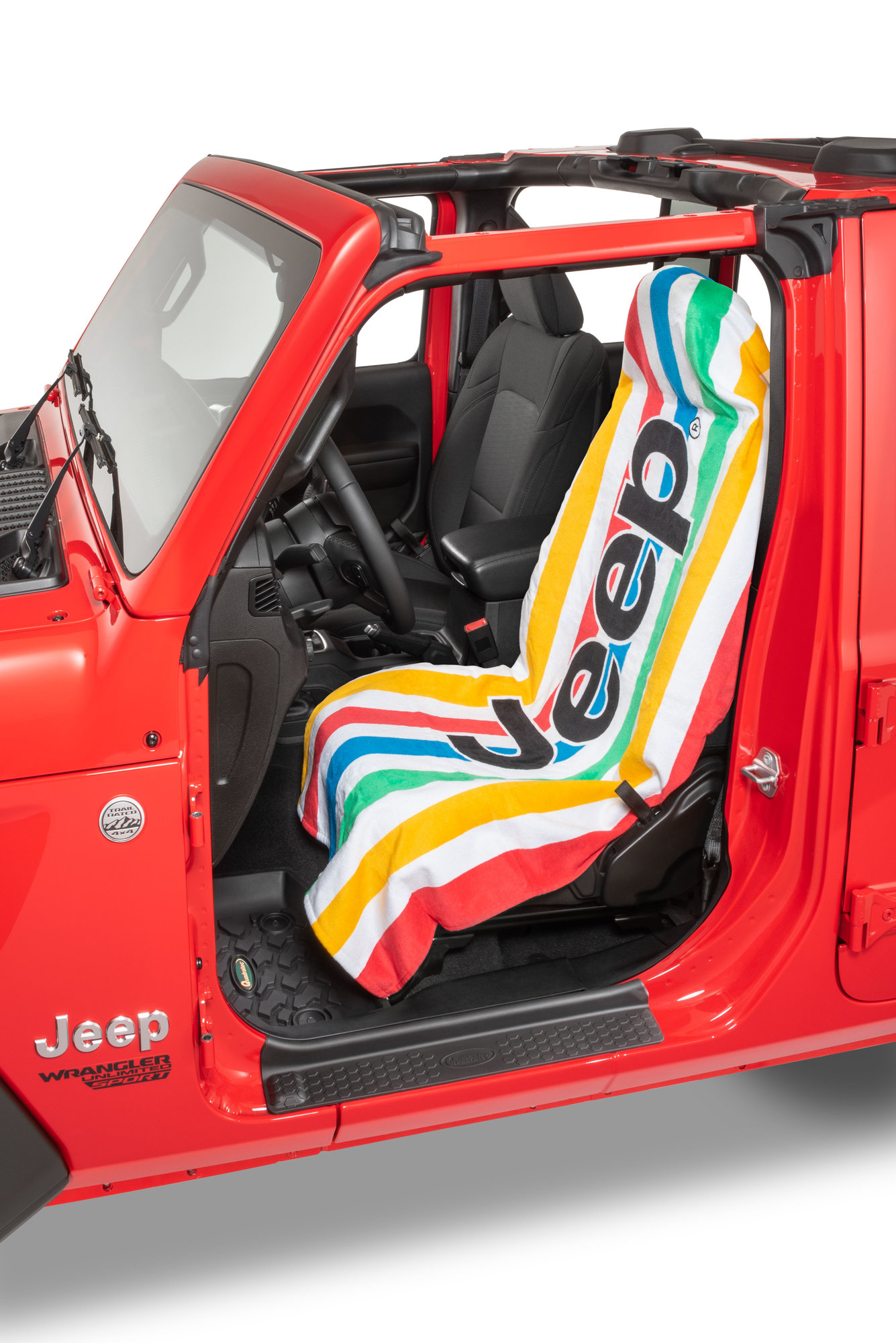 Insync Cabana Stripe Jeep Logo Beach Towel 2 Go Quadratec
