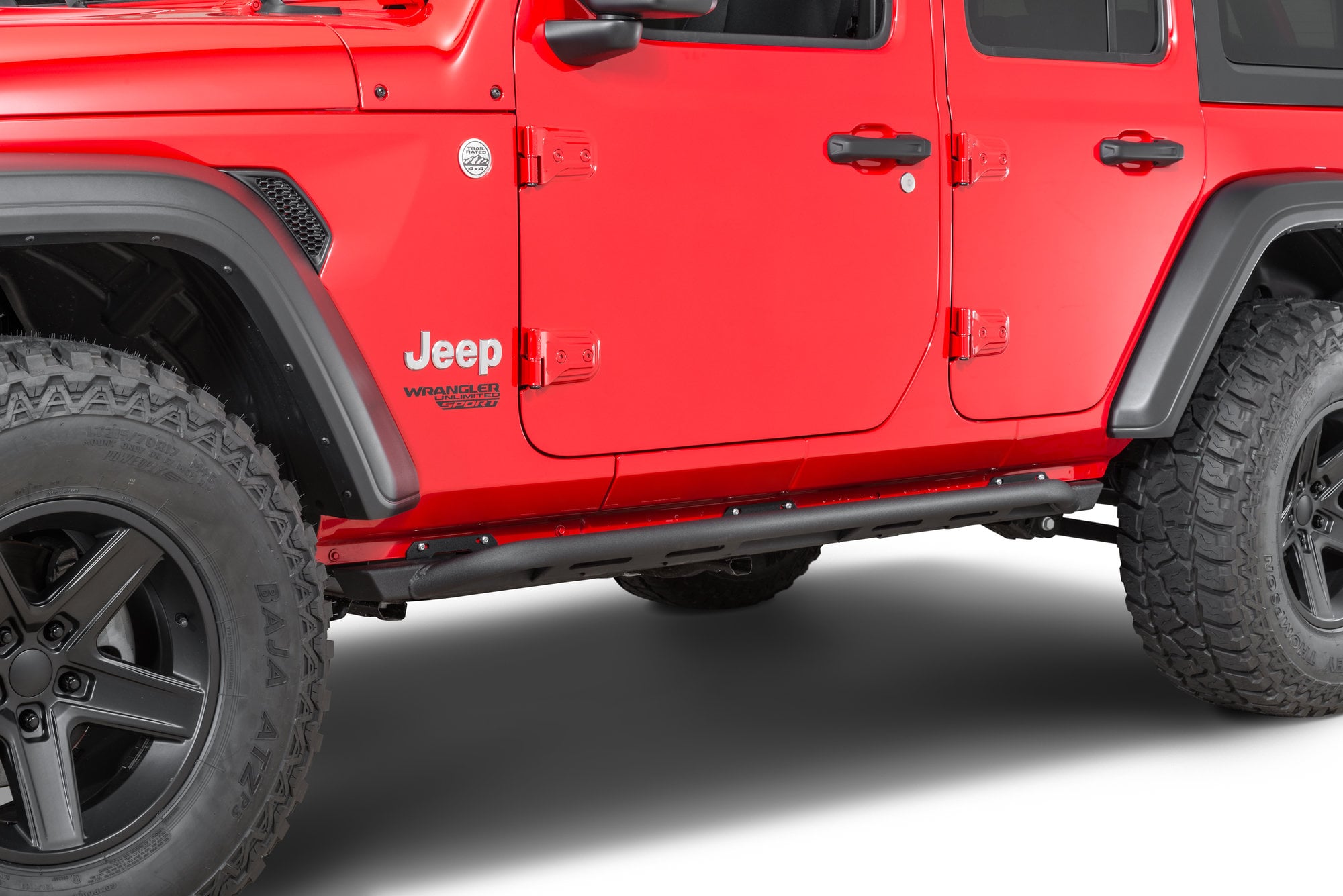 Hooke Road Slider Tubolari Proteggi Soglie In Acciaio Per Jeep Wrangler JL Unlimited 4 Porte (2018-2024) – Barre Laterali, Pedane Off-Road, Verniciatura A Polvere Nera, Installazione Bullonata