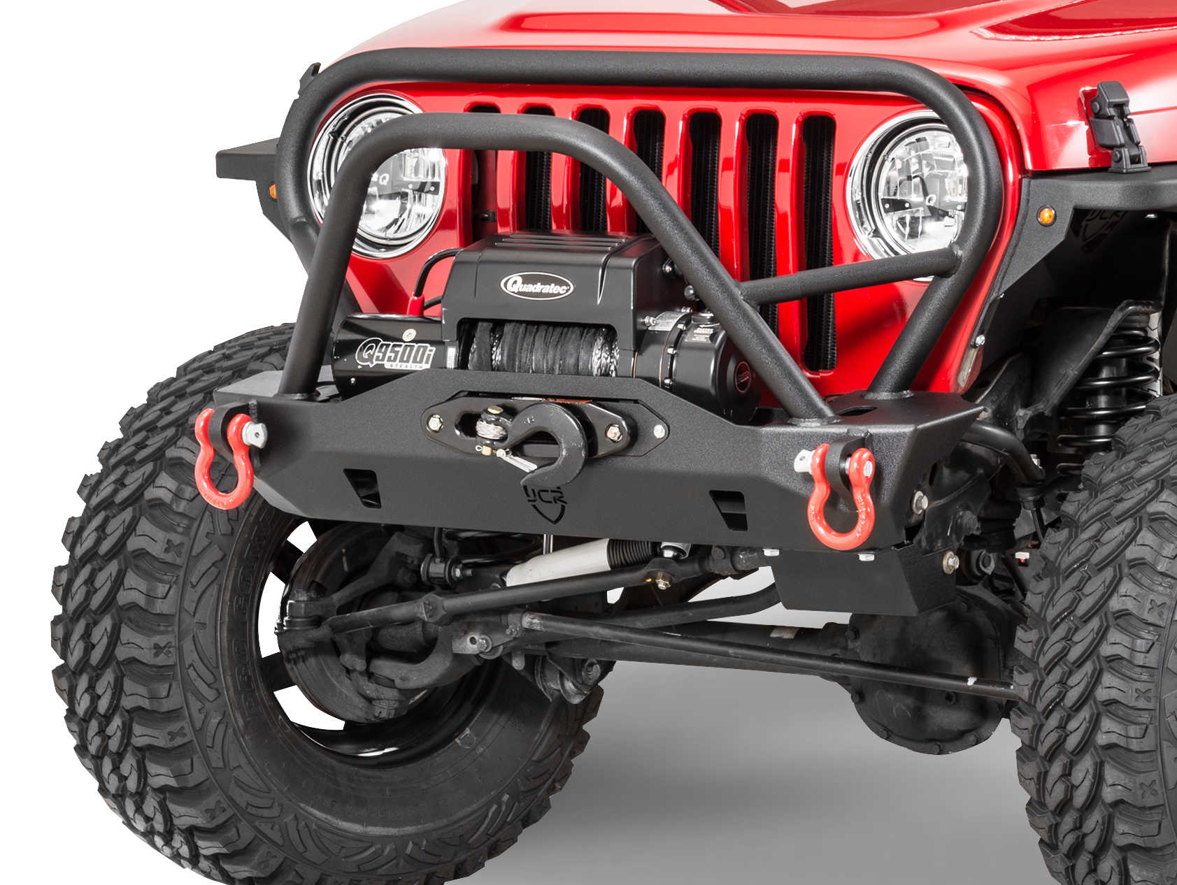 JCR Offroad Mauler Front Recessed Winch Stubby Bumper for 9706 Jeep