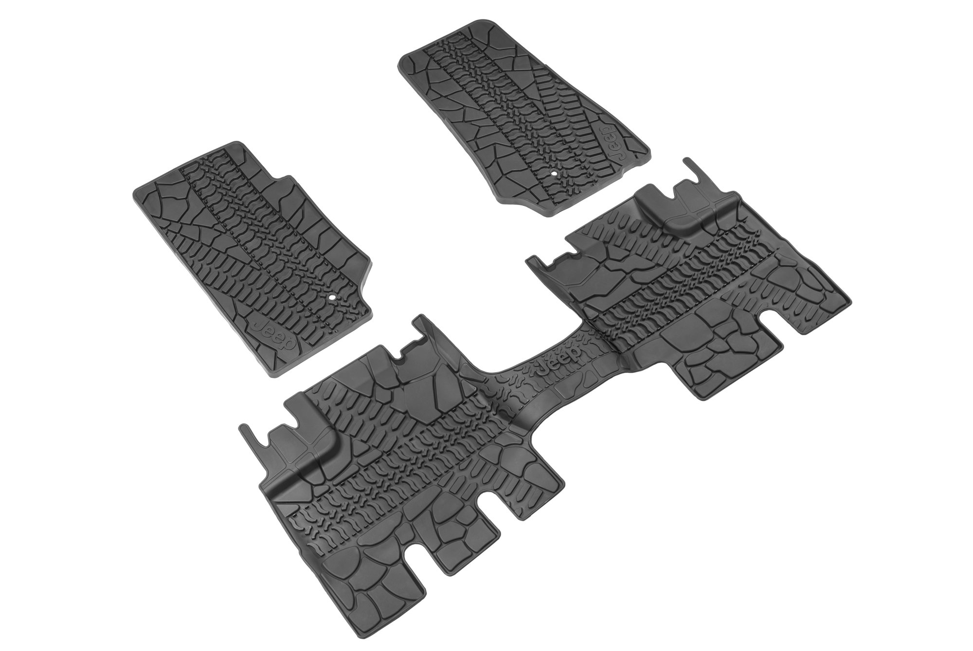 Mopar 82210166AD Floor Slush Mats with Tire Tread Pattern for 07-13 Jeep  Wrangler Unlimited JK 4 Door | Quadratec