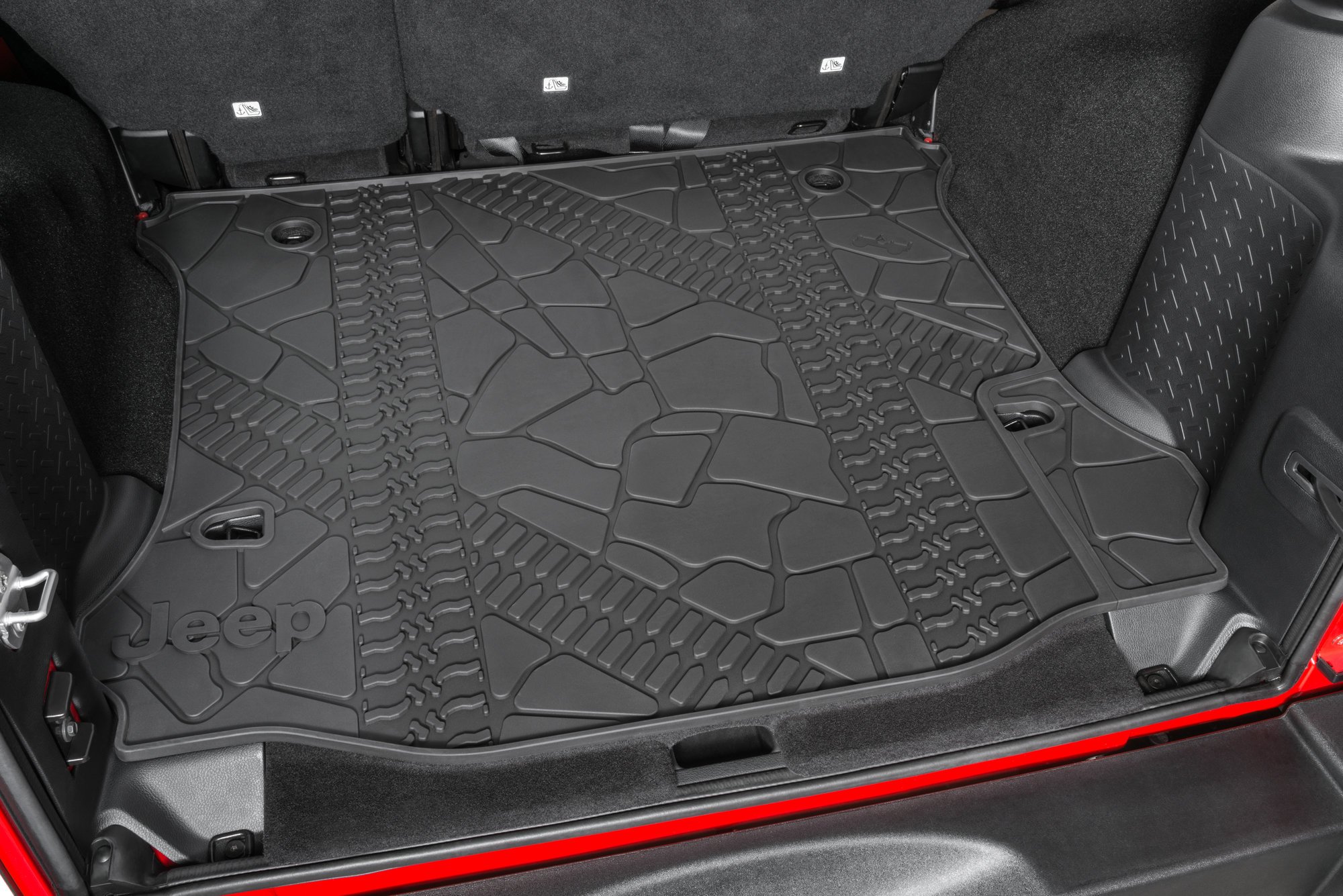 Mopar Cargo Liner Slush Mat with Tire Tread Pattern for 11-18 Jeep Wrangler  Unlimited JK 4 Door | Quadratec