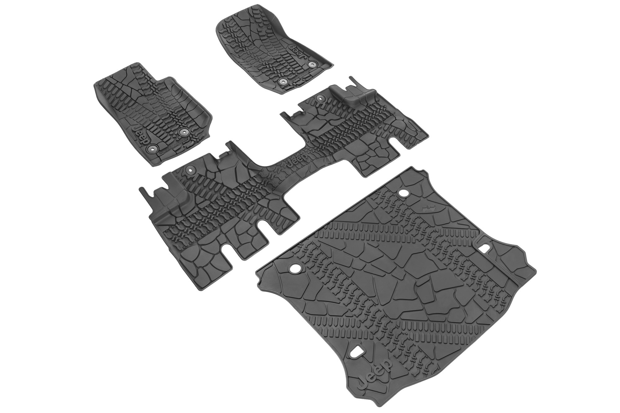 Mopar Floor Liner Slush Mat with Tire Tread Pattern Kit for 14-18 Jeep  Wrangler Unlimited JK | Quadratec