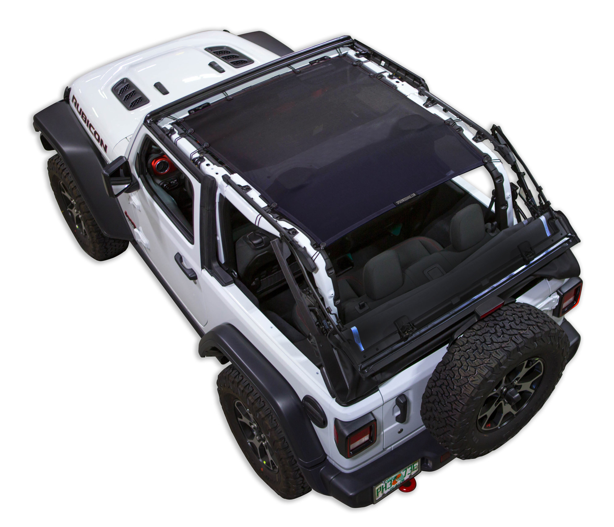 in Grey SPIDERWEBSHADE Jeep Wrangler Mesh Shade Top Sunshade UV Protection Accessory USA Made for Your TJ 1997-2006 