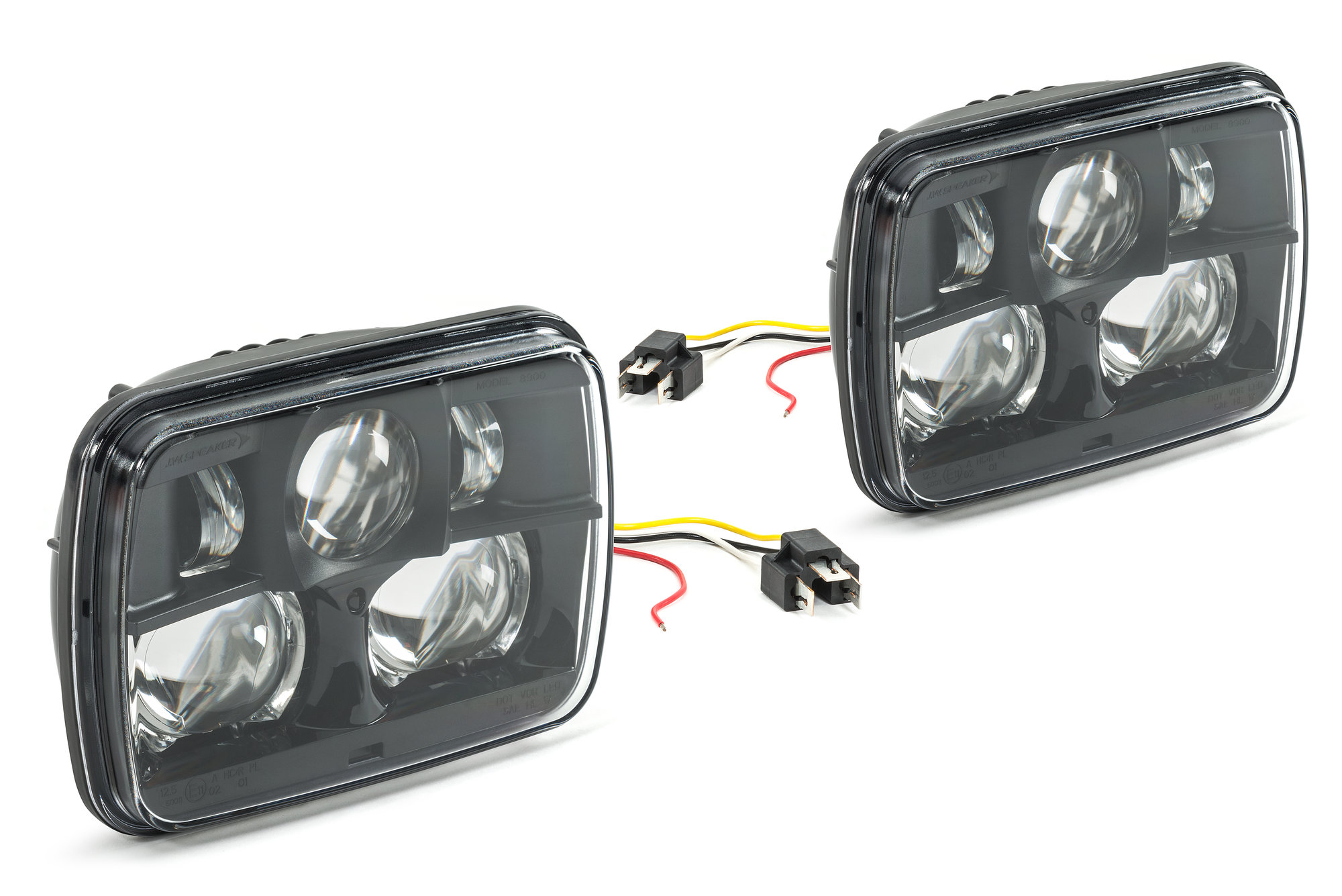 . Speaker 8900 Evolution 2 LED Headlight Kit for 84-01 Jeep Wrangler YJ,  Cherokee XJ & Comanche MJ | Quadratec