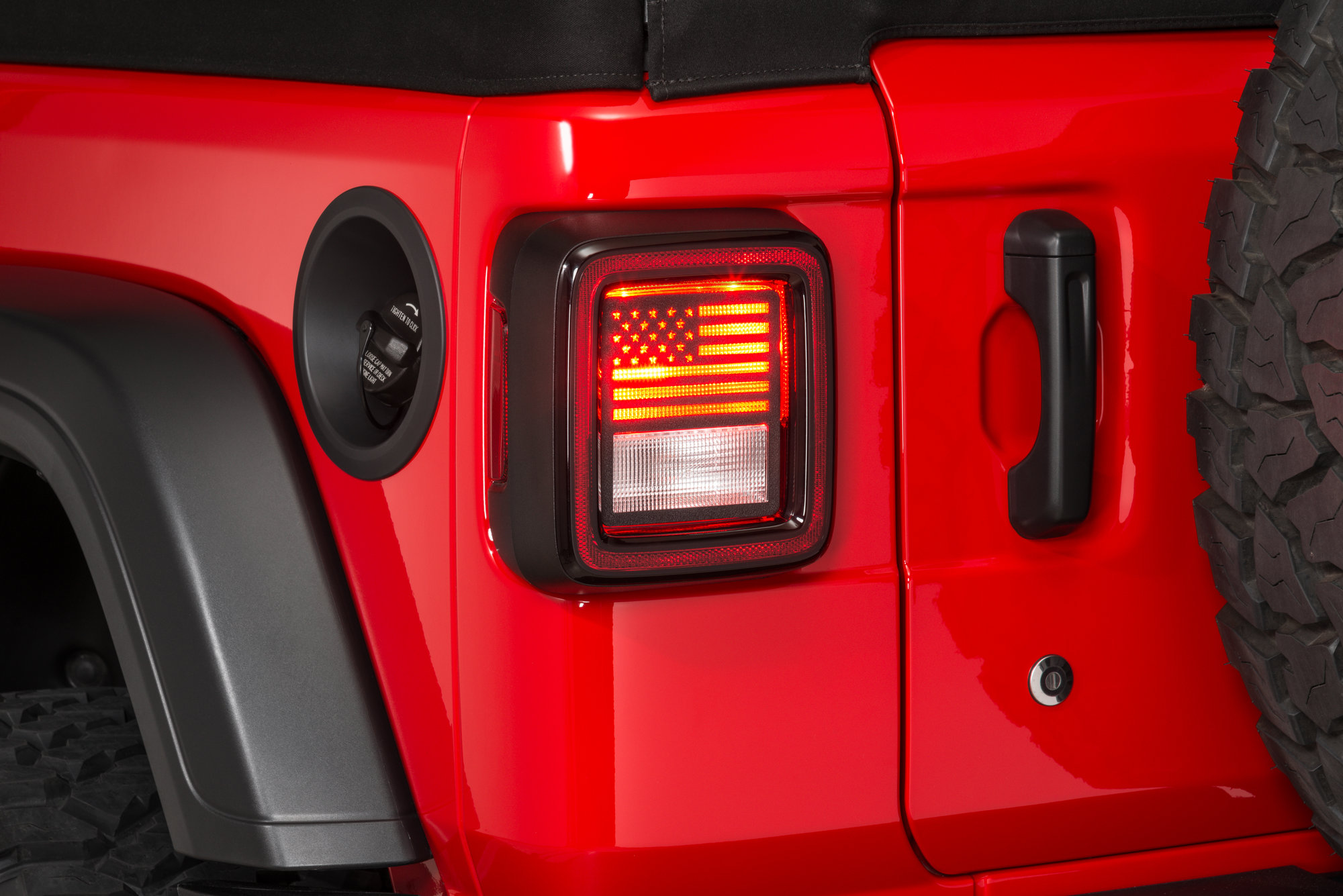Set of 2 JeepTails Bigfoot Horns and US Flag Tail lamp Light Covers Compatible with Jeep JK Wrangler 