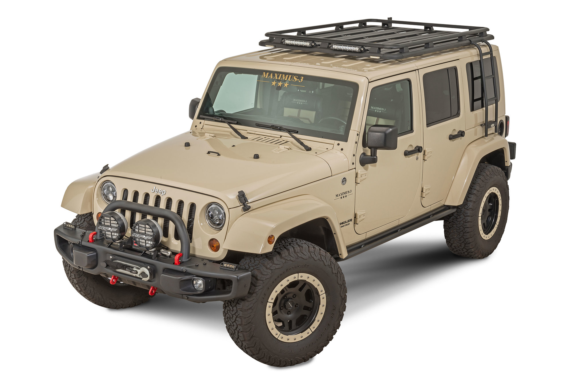 Maximus-3 0300-004RSL-OO Side Roof Ladder for 07-18 Jeep Wrangler JK with  Maximus-3 Pioneer Roof Rack | Quadratec