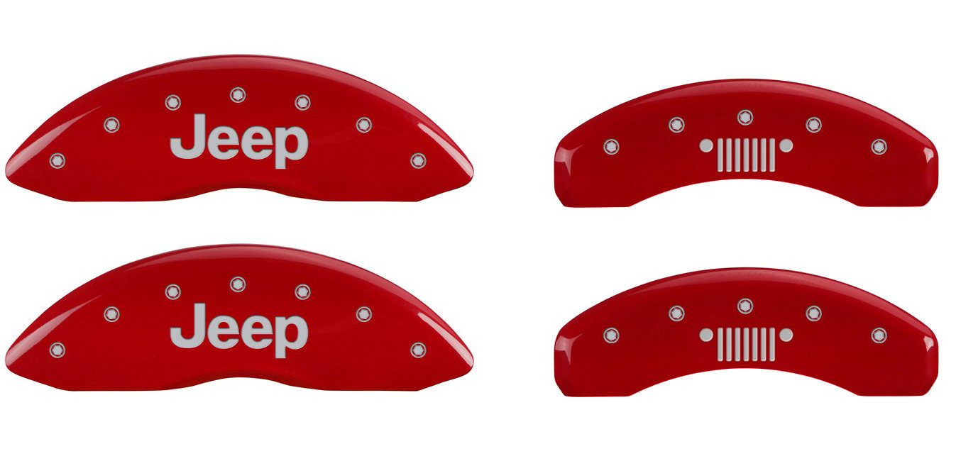 MGP Caliper Covers 42007SJPLRD Caliper Cover with Red Powder Coat Finish, Set of 4 
