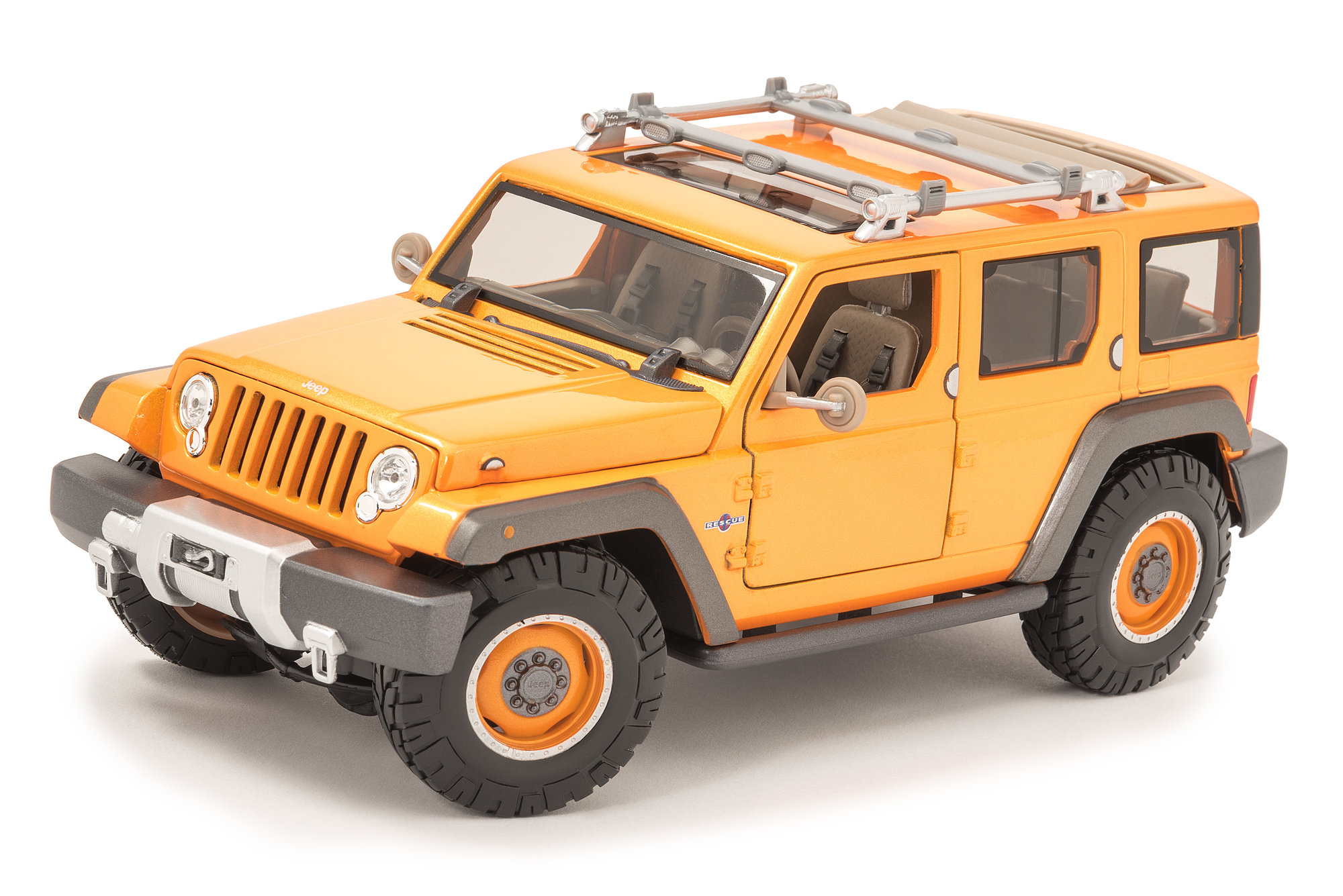 Maisto 36699 ORANGE 118 Scale Jeep Rescue Unit Toy in Orange Quadratec