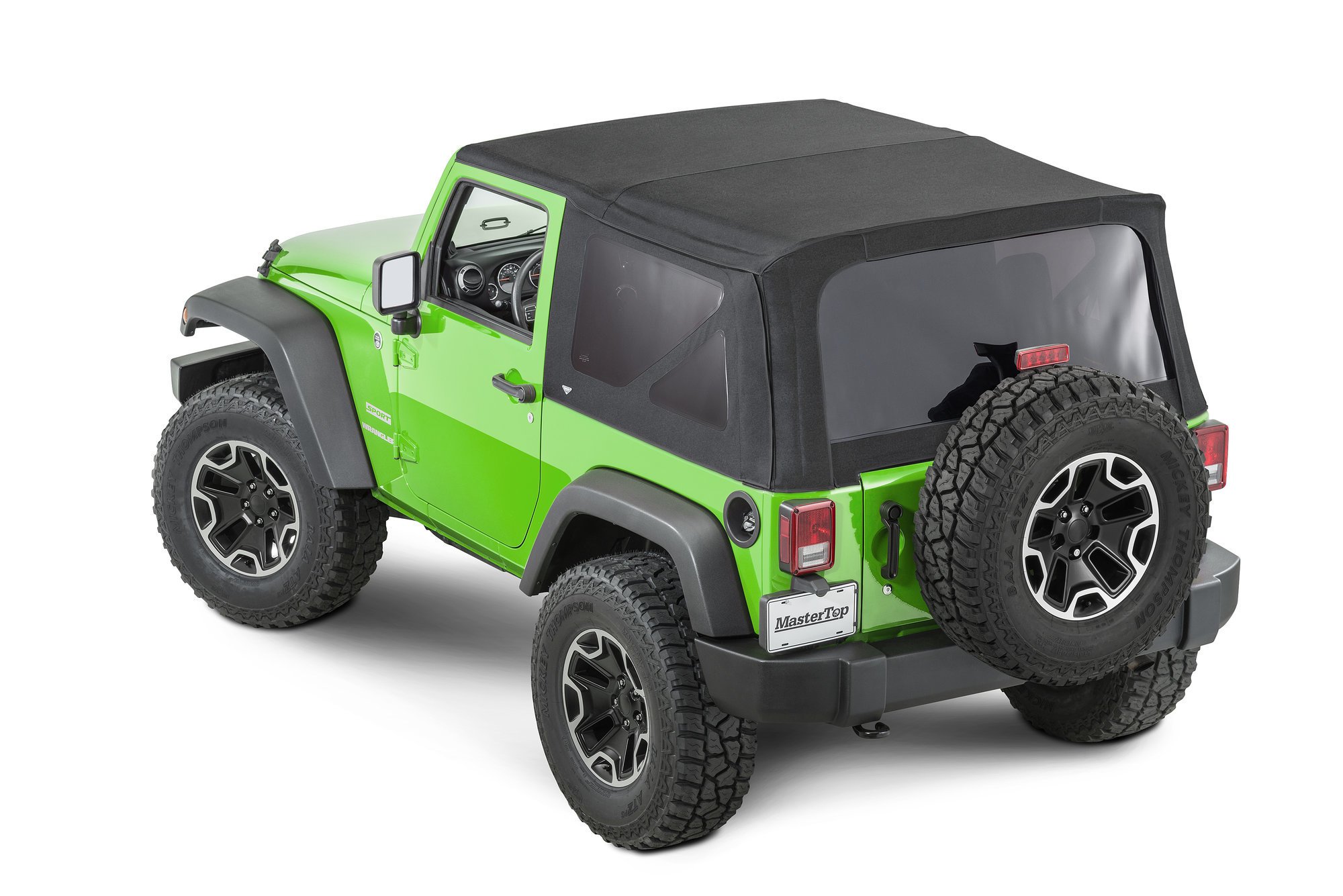 MasterTop Replacement Soft Top with Tinted Windows in MasterTwill® Fabric  for 07-18 Jeep Wrangler JK 2 Door | Quadratec