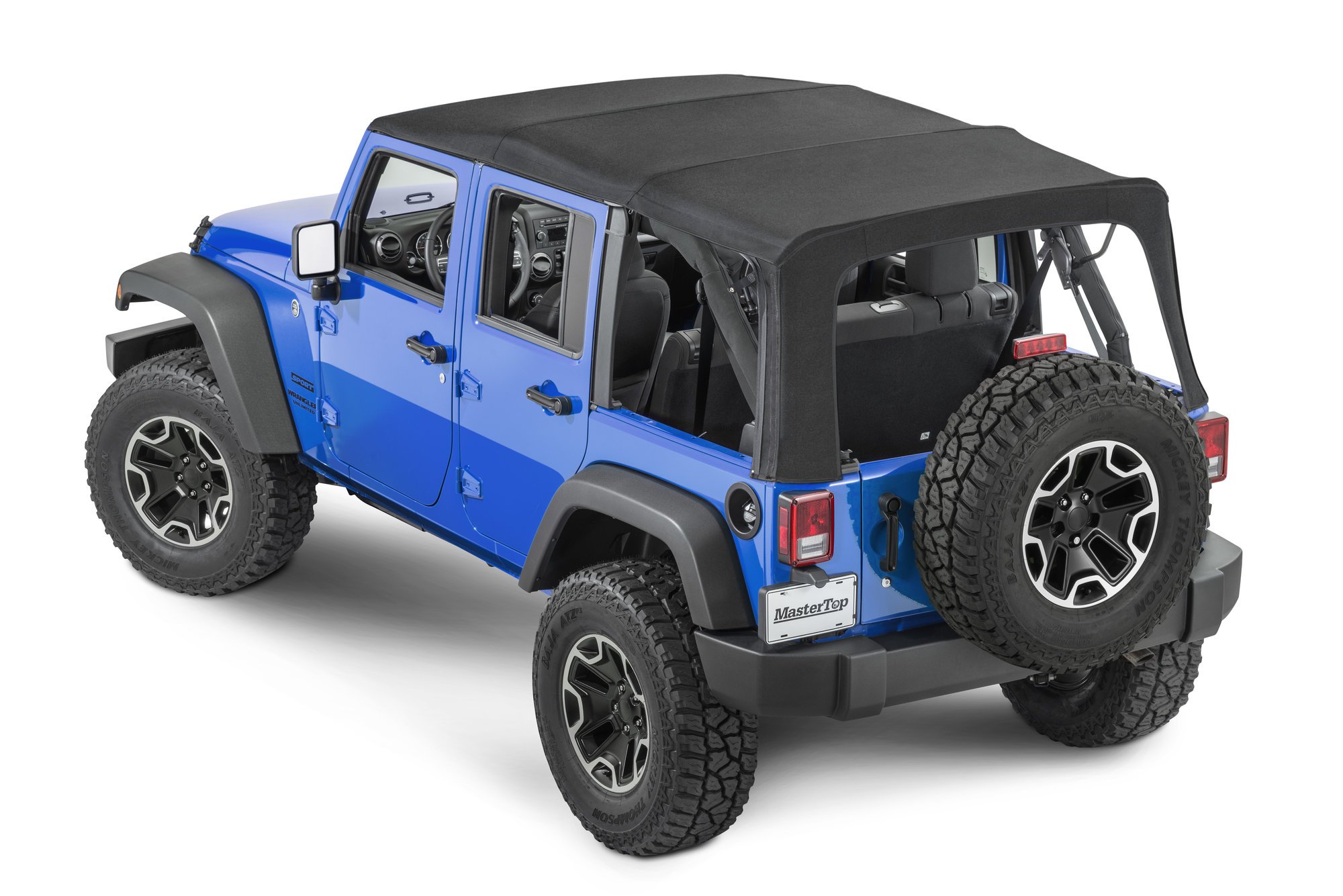 MasterTop Replacement Soft Top with Tinted Windows in MasterTwill® Fabric  for 07-18 Jeep Wrangler JK 4 Door | Quadratec