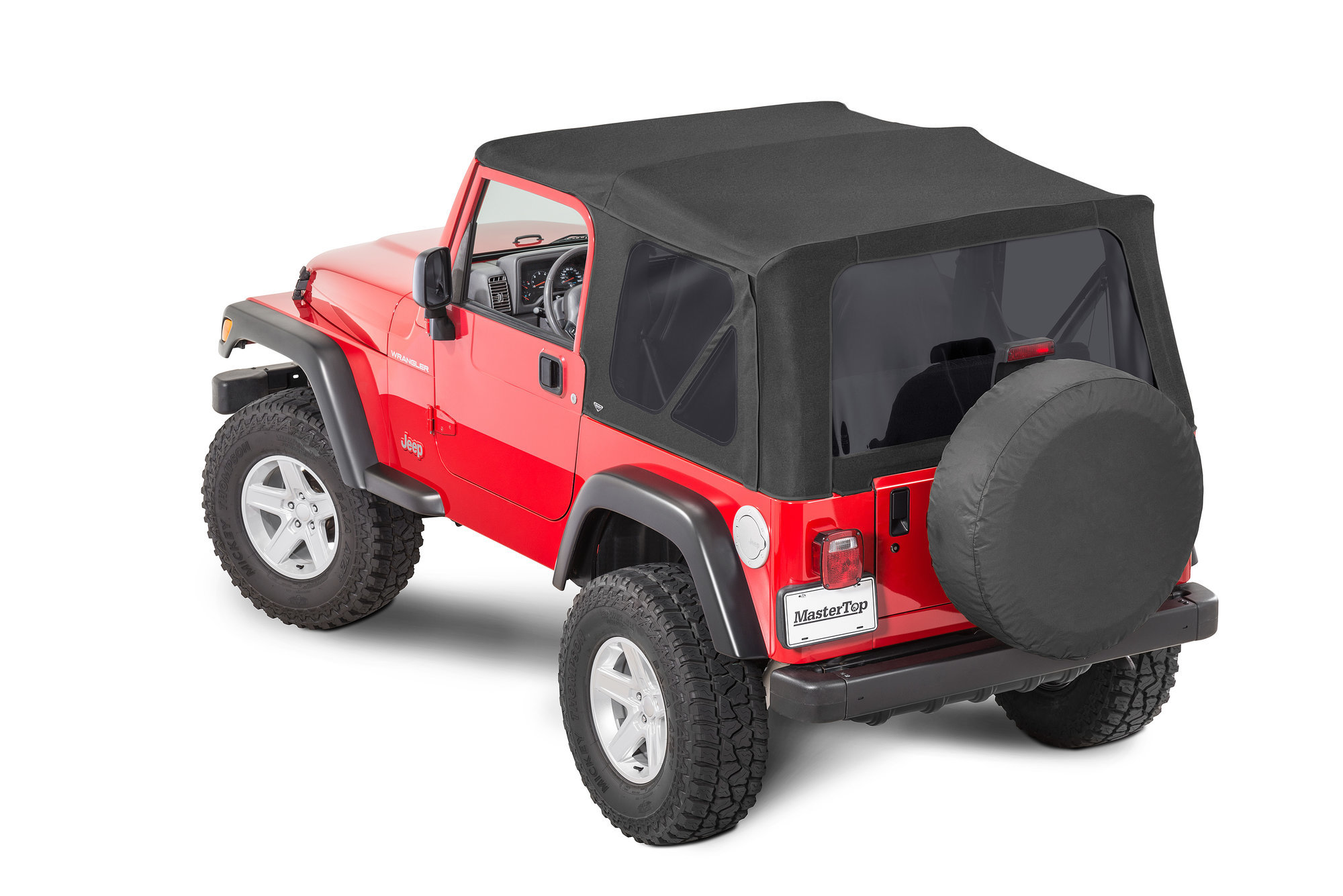MasterTop Replacement Soft Top with Tinted Windows in MasterTwill® Fabric  for 97-06 Jeep Wrangler TJ | Quadratec