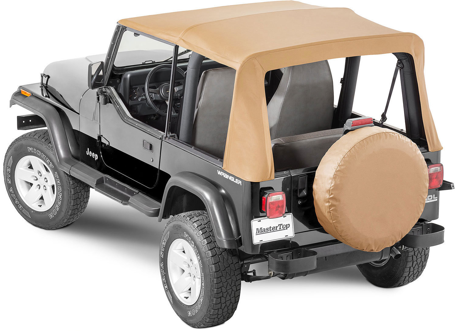 MasterTop Complete Soft Top Kit with Upper Doors for 88-95 Jeep Wrangler YJ  | Quadratec