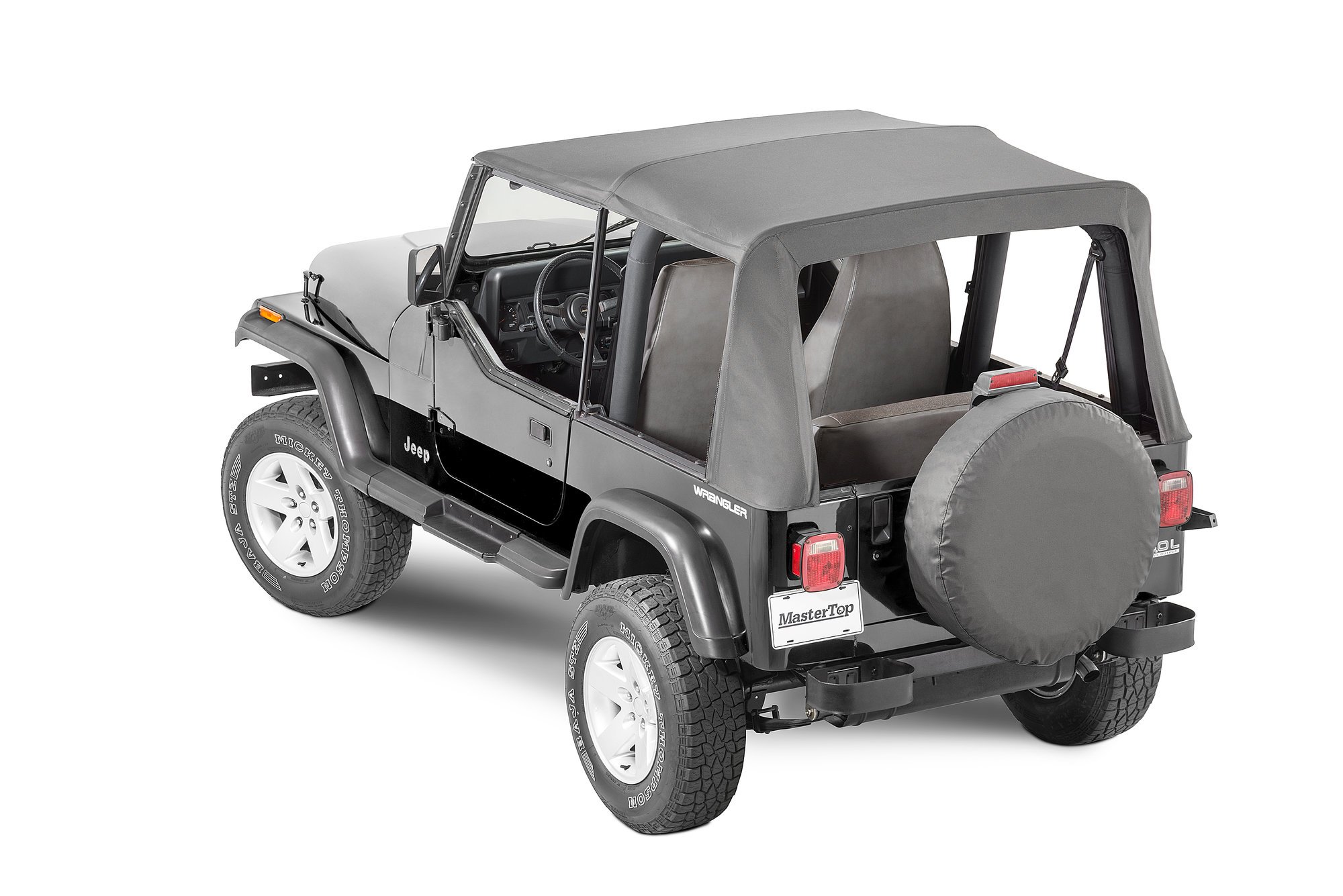Upper Skins Gray 88-95 Jeep Wrangler YJ Replacement Soft Top 