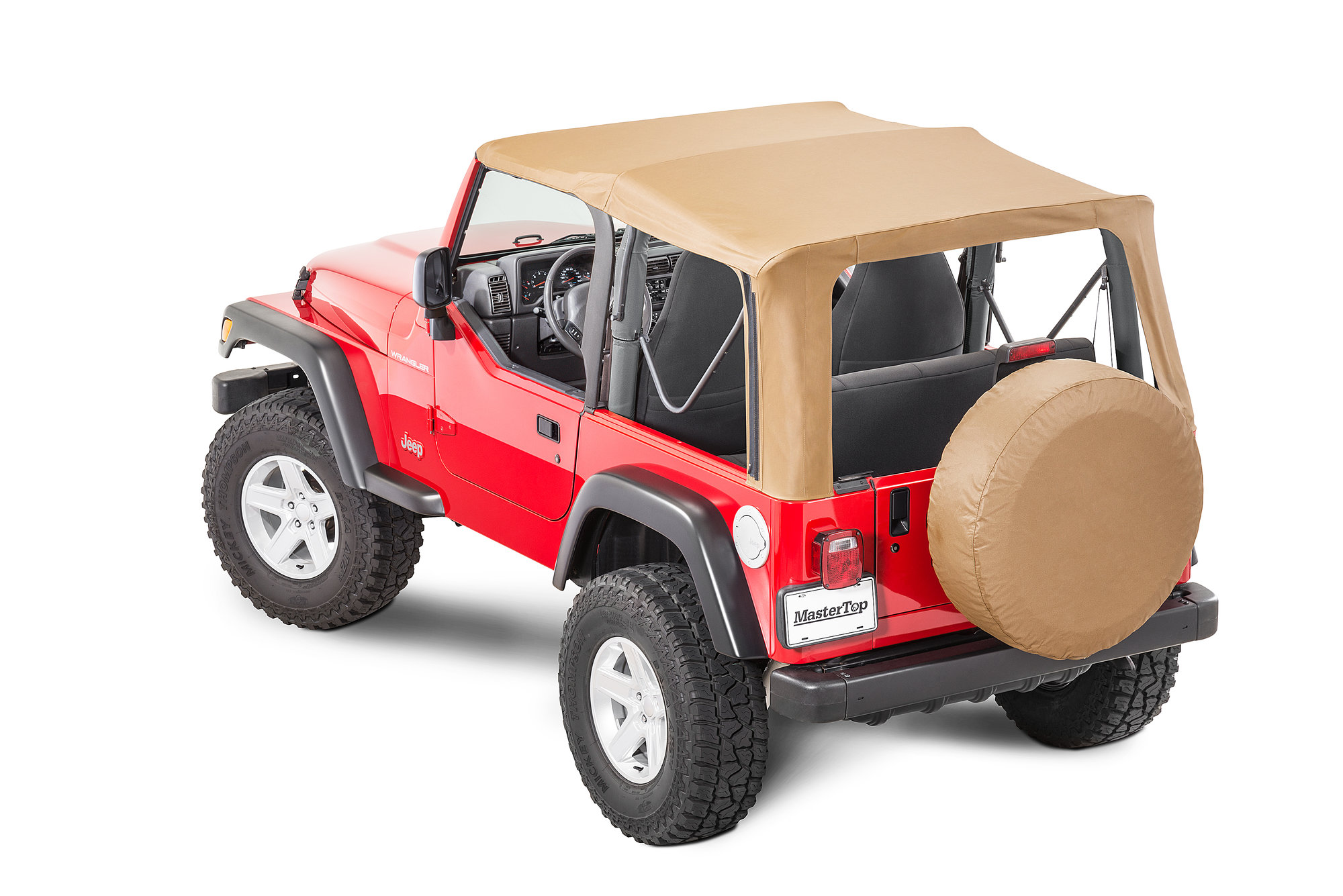 MasterTop Premium Replacement Soft Top with Tinted Windows & Upper Door  Skins for 97-06 Jeep Wrangler TJ | Quadratec