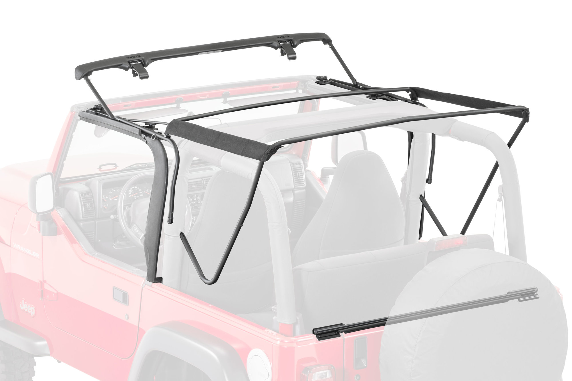 MasterTop Complete Soft Top Kit with Upper Doors for 97-06 Jeep Wrangler TJ  | Quadratec