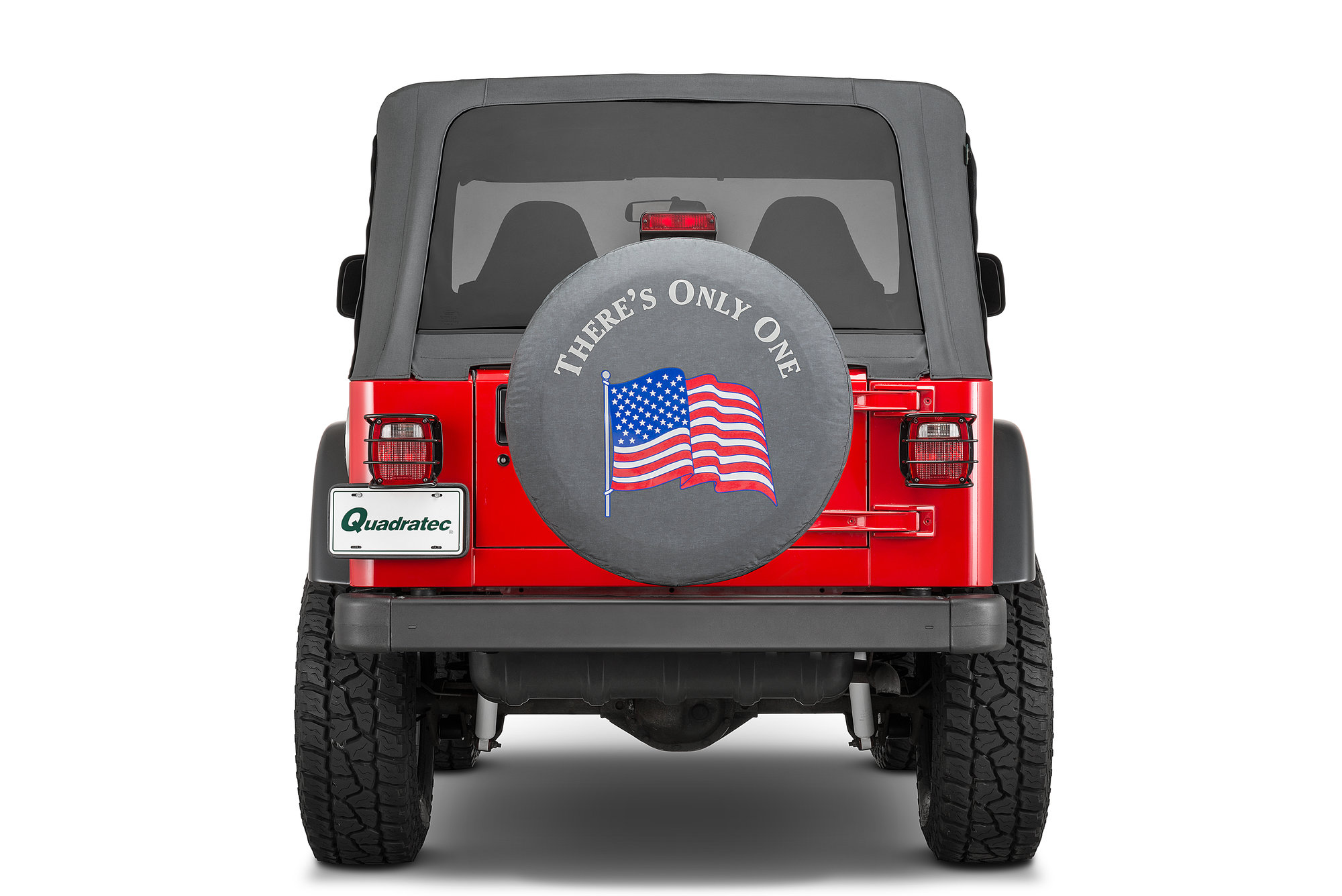 Mopar Jeep Logo Tire Covers in Black Denim with American Flag 