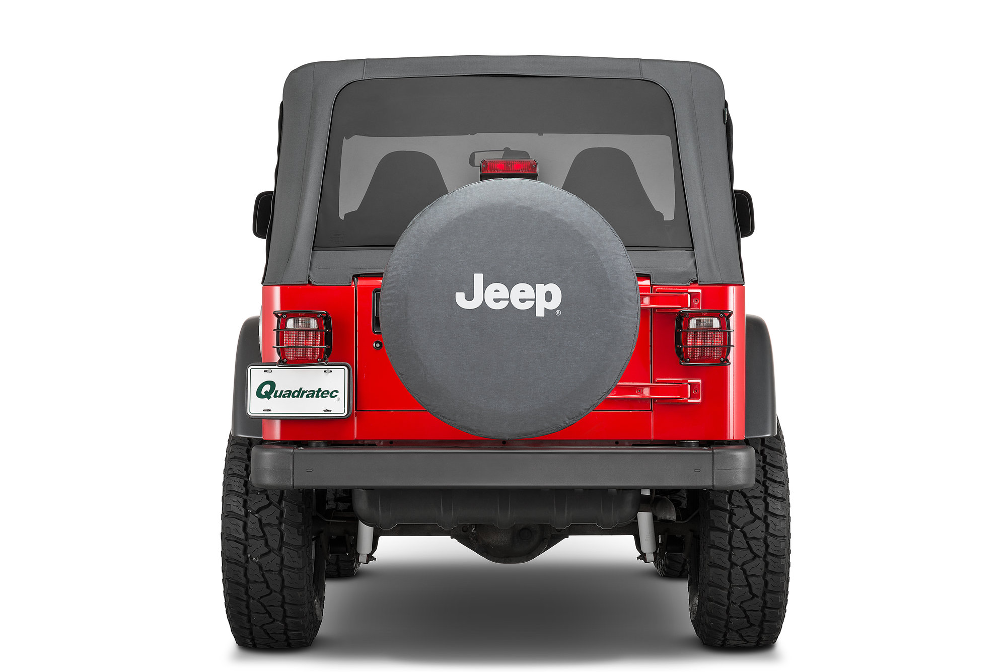 Mopar Jeep Logo Tire Covers in Black Denim with White Jeep Logo | Quadratec
