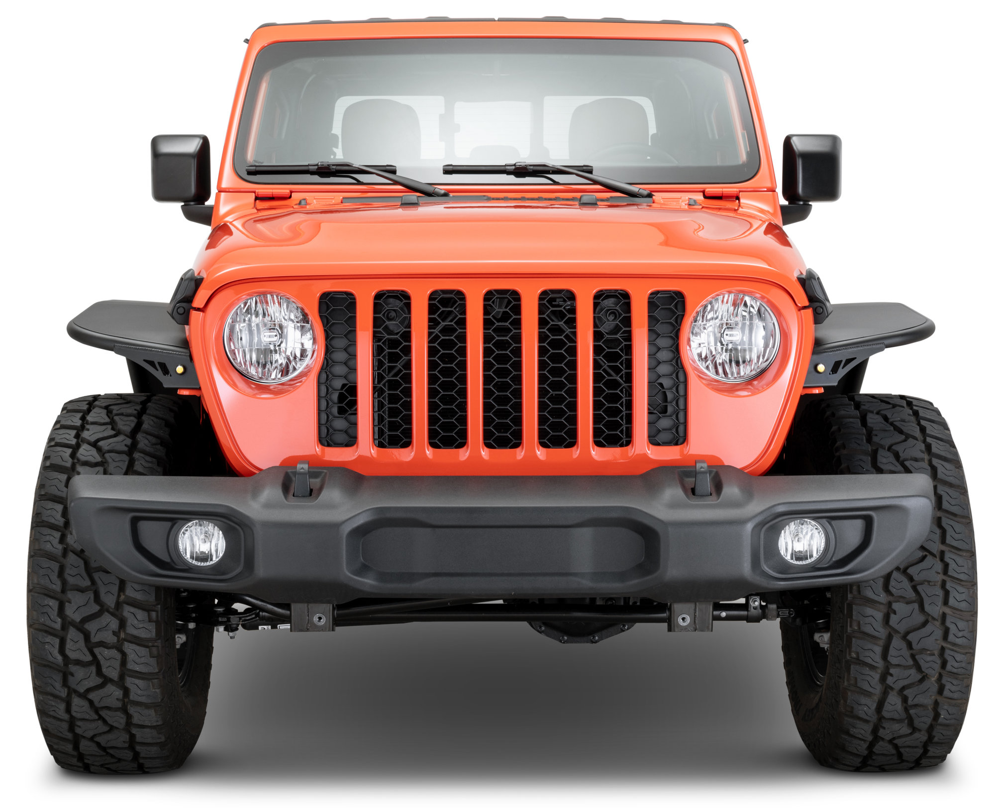Hooke Road Flat Fender Flares For Jeep Gladiator JT 2020-2025 - 4PC Front & Rear, 11.2" Wide, Steel, Textured Black - View #10