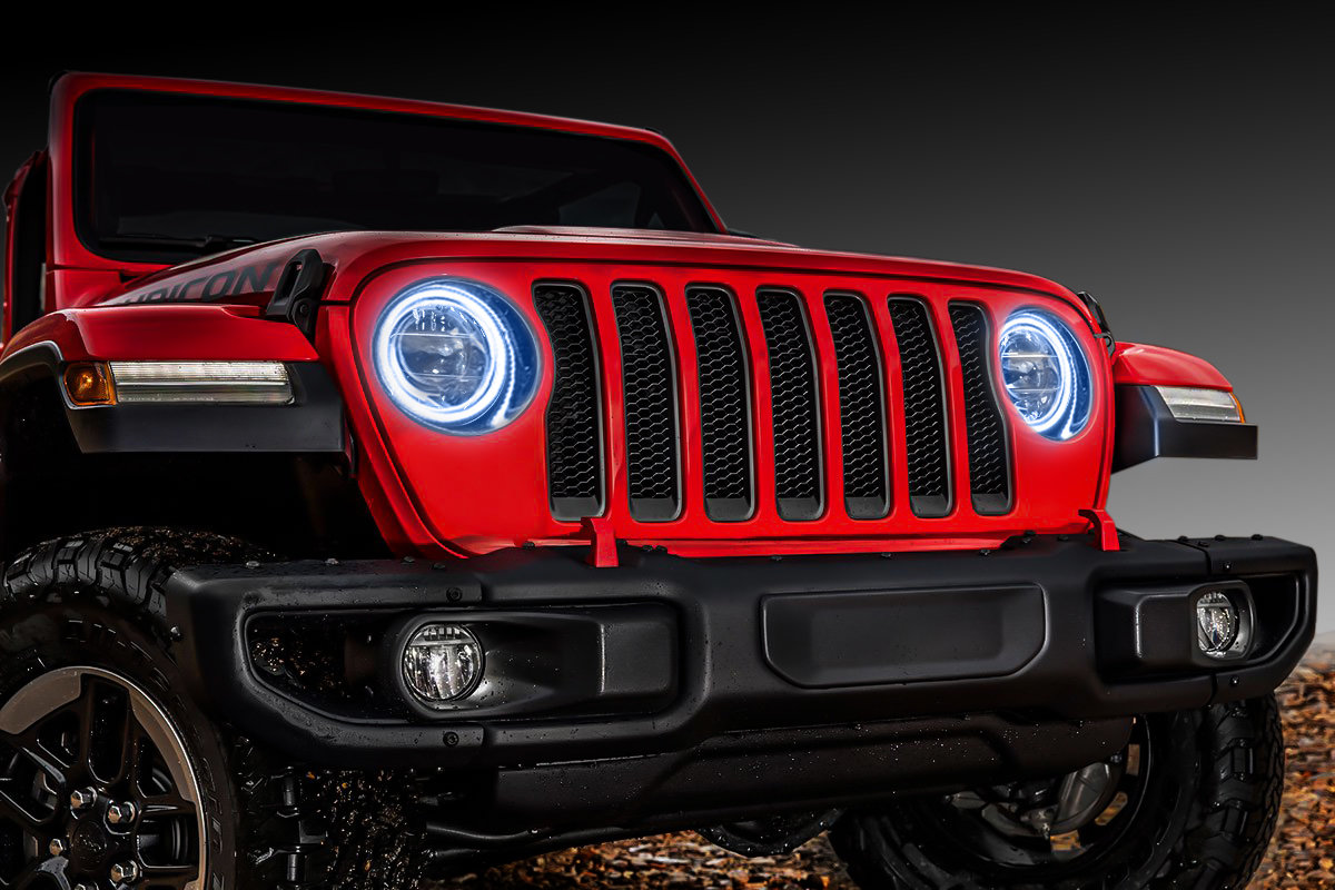 Introducir 43+ imagen halo led headlights jeep wrangler