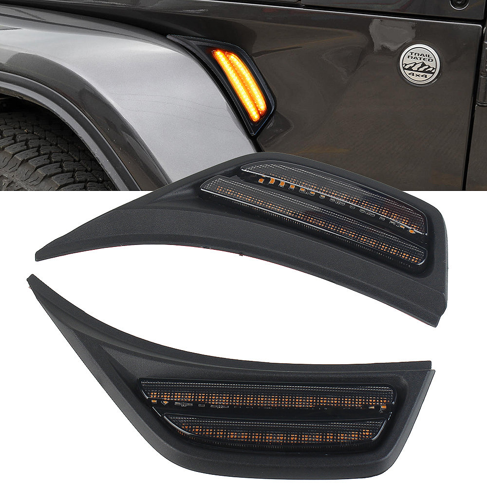 Details about   Carbon Fiber Look Fender Side Air Vent Trim Cover For Jeep Wrangler JL 2018-2021