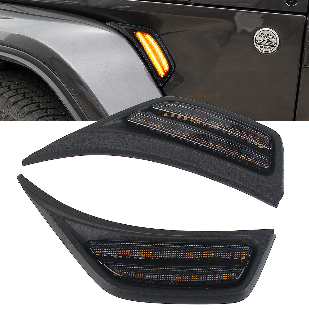 Overtread 19052 Front Fender Air Vent LED Lights for 18-20 Jeep Wrangler JL  & 2020 Gladiator JT | Quadratec