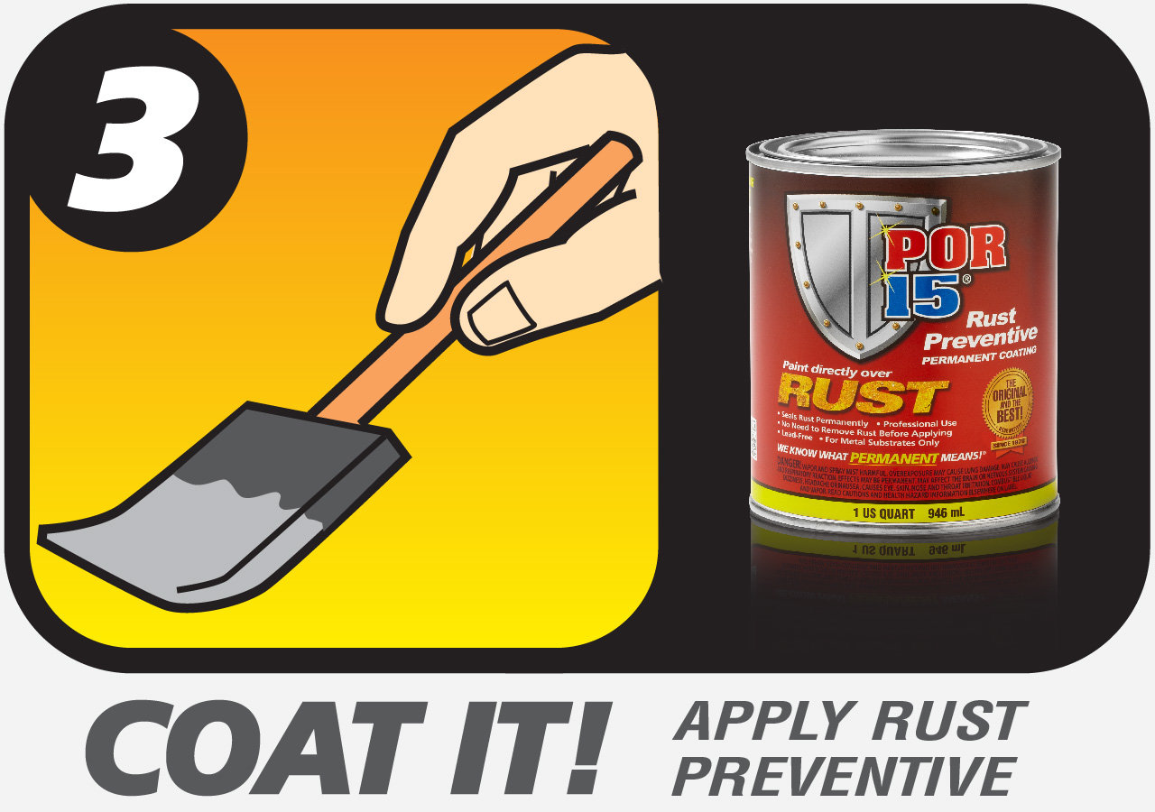 POR 15 45404 Semi Gloss Black Rust Preventative Paint - Quart