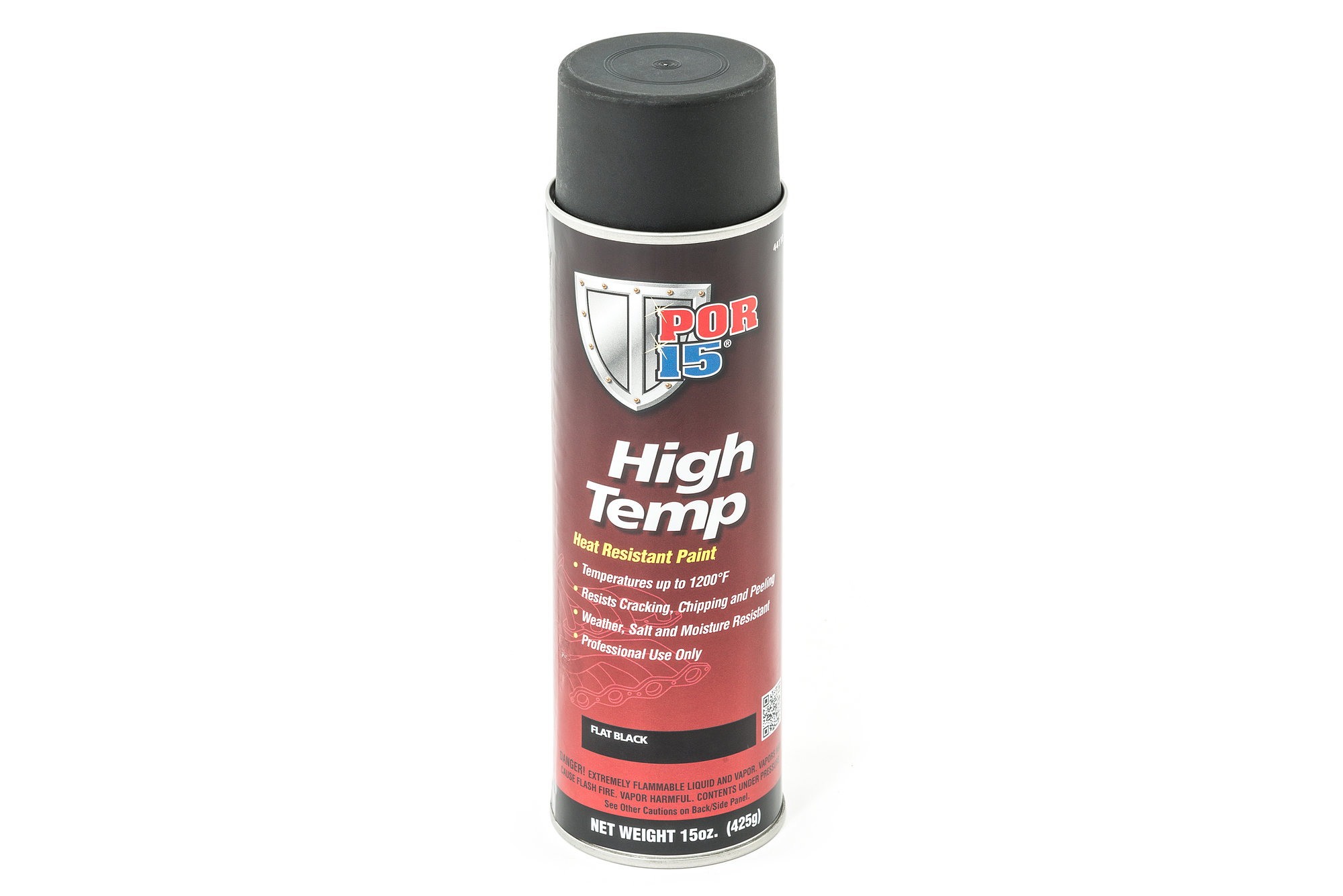 Por15 44118 High Temperature Coating in Flat Black Quadratec