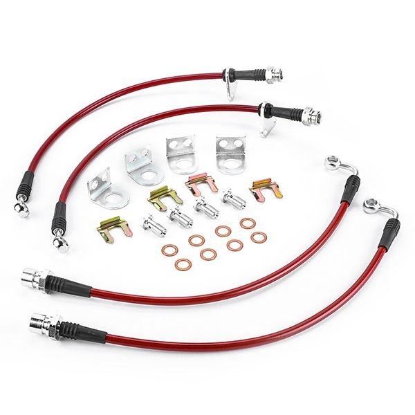 Power Stop BH00018 Stainless Steel Brake Hose Kit-Front & Rear Power Stop BH00018 Stainless Steel Brake Hose Kit-Front & Rear