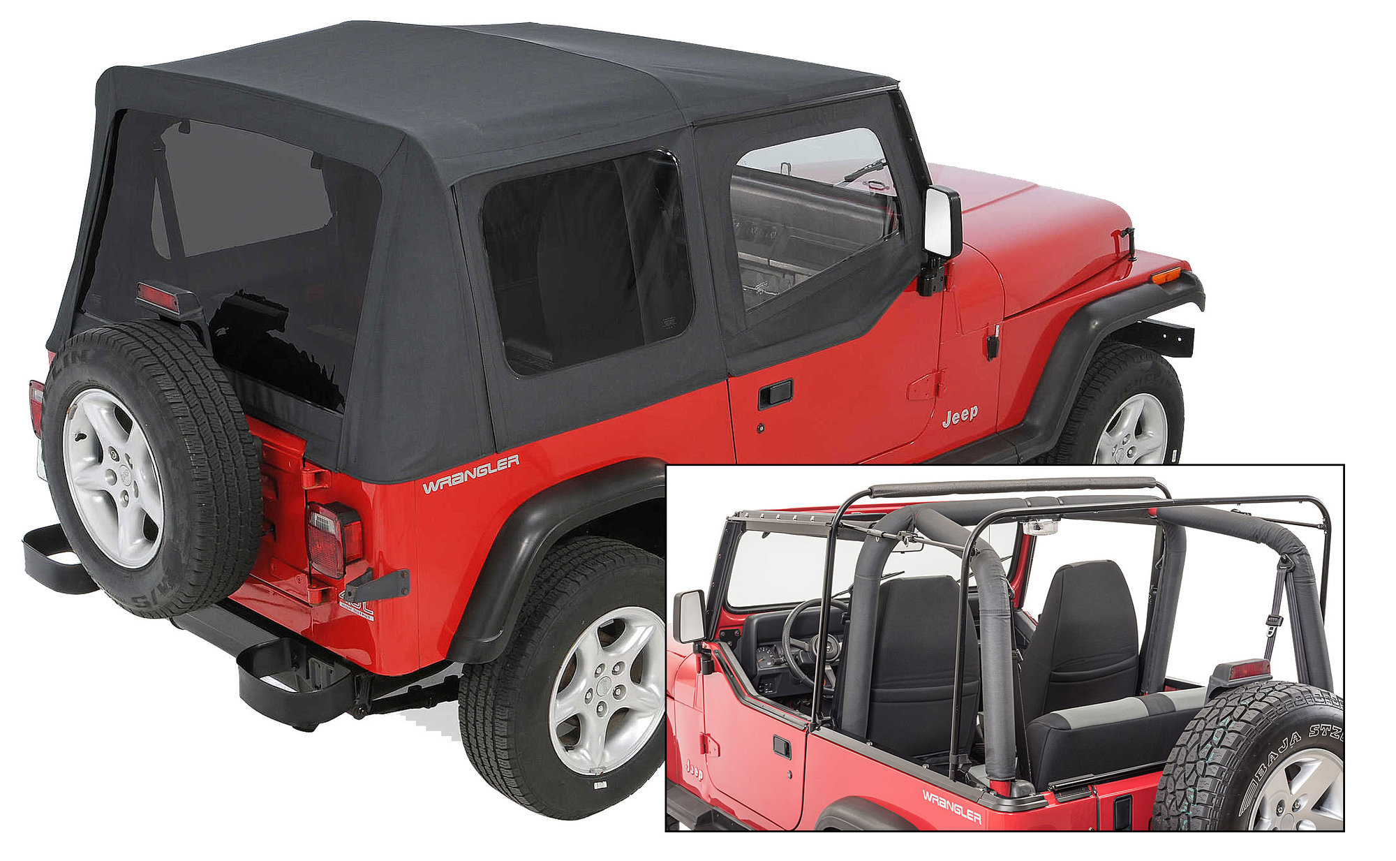 QuadraTop Gen II Complete Soft Top with Tinted Windows for 87-95 Jeep  Wrangler YJ | Quadratec