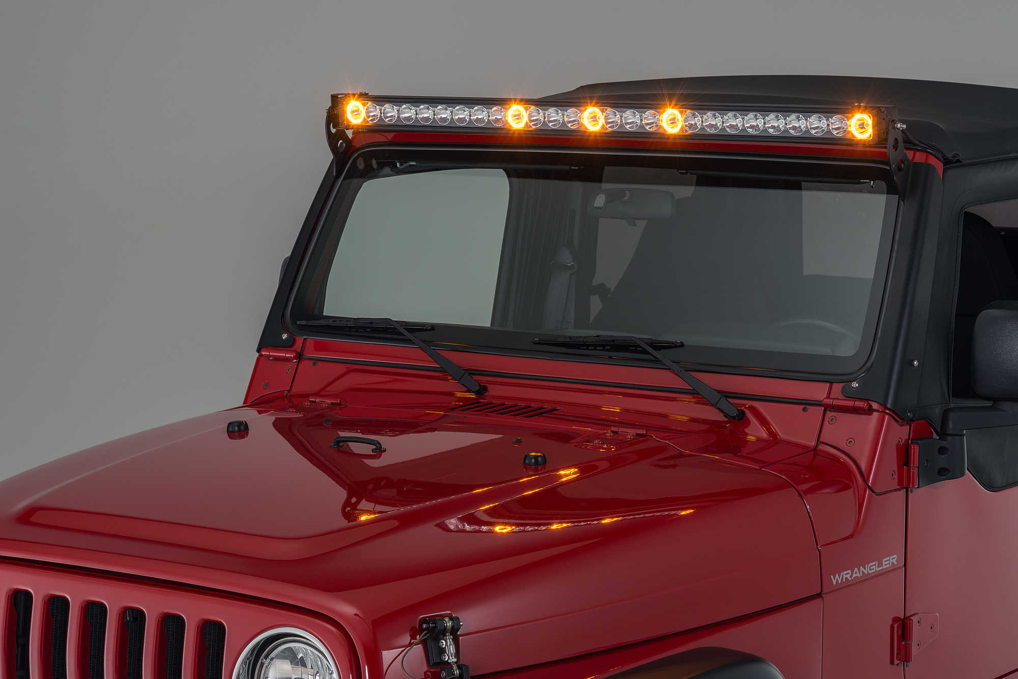 Quadratec J5 LED Light Bar Kit with Windshield Mounting Brackets for 97-06 Wrangler  TJ | Quadratec