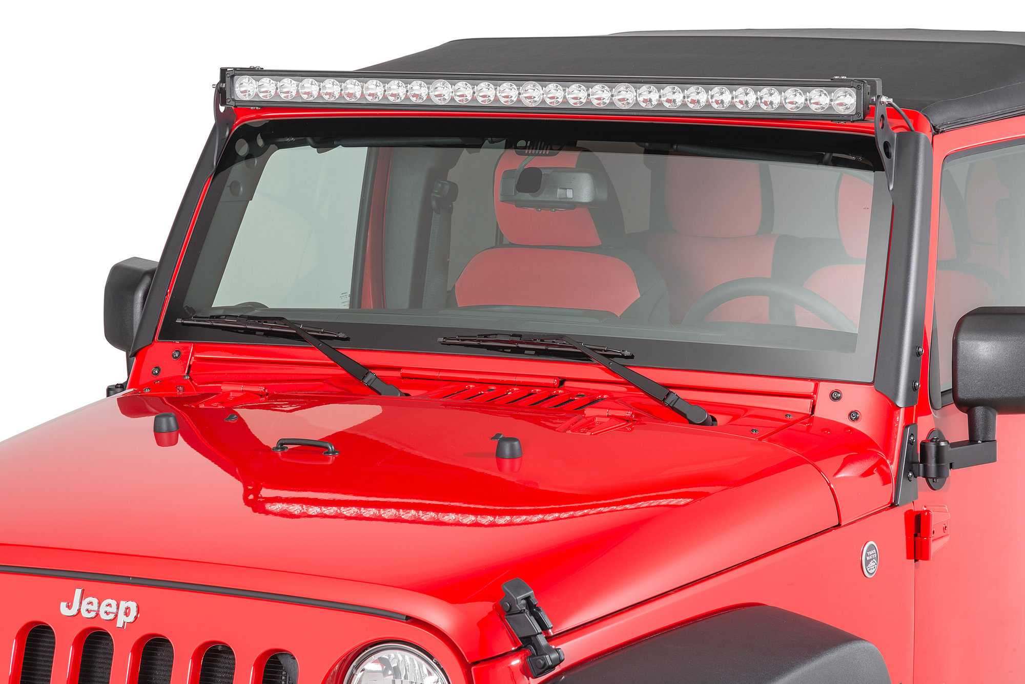 Quadratec J5 LED Light Bar with 2 Bolt Style Windshield Mounting Brackets  for 07-18 Jeep Wrangler JK | Quadratec