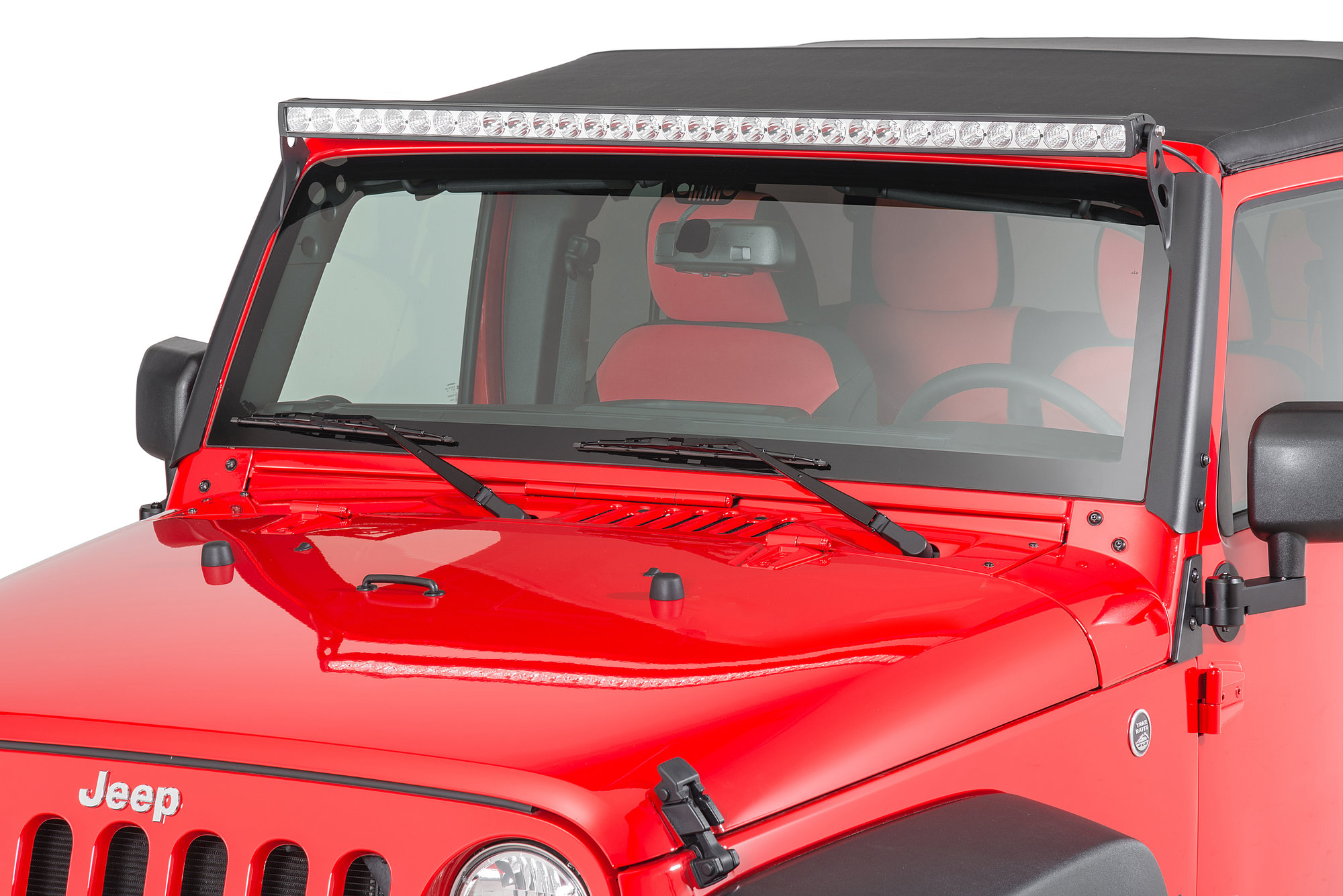 Quadratec J5 LED Light Bar with Bolt Style Windshield Mounting Brackets  for 07-18 Jeep Wrangler JK Quadratec