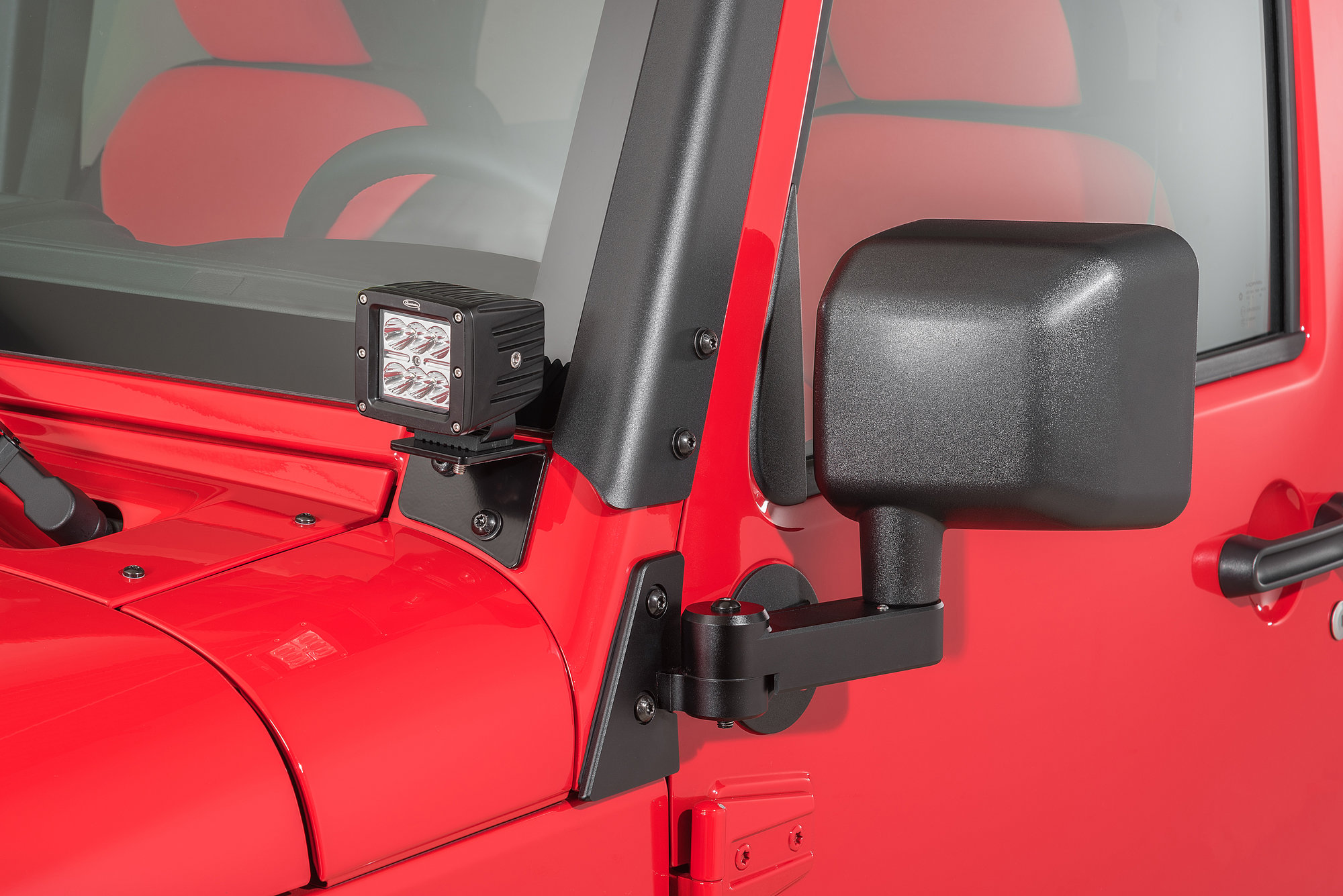 Windshield Mounting Bracket+2pcs Cree LED Light for 07-17 Jeep Wrangler JK